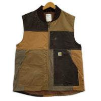 ジャケット Mr.Remakeman Carhartt パッチワークダックベスト ブラウン系 2