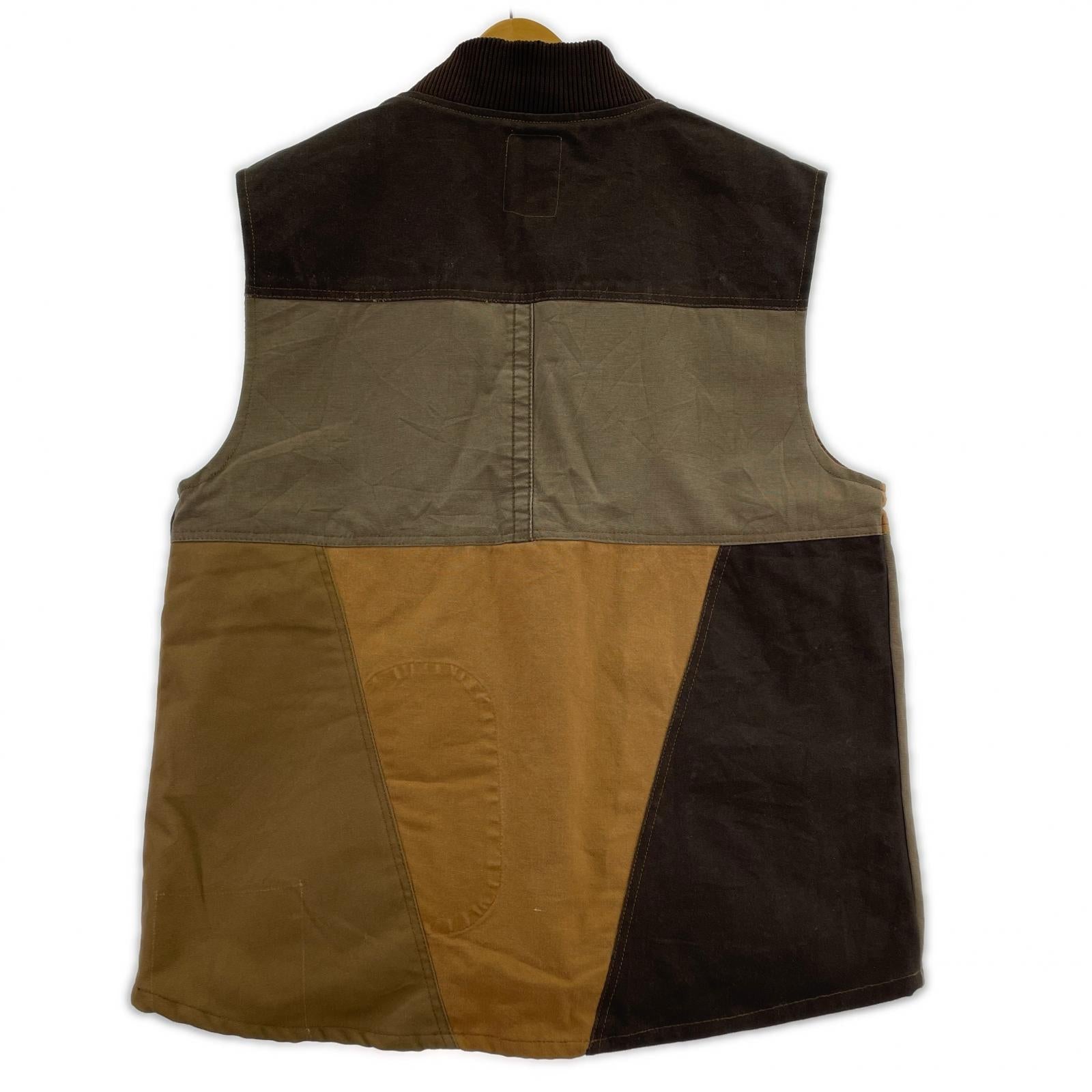 ジャケット Mr.Remakeman Carhartt パッチワークダックベスト ブラウン系 2