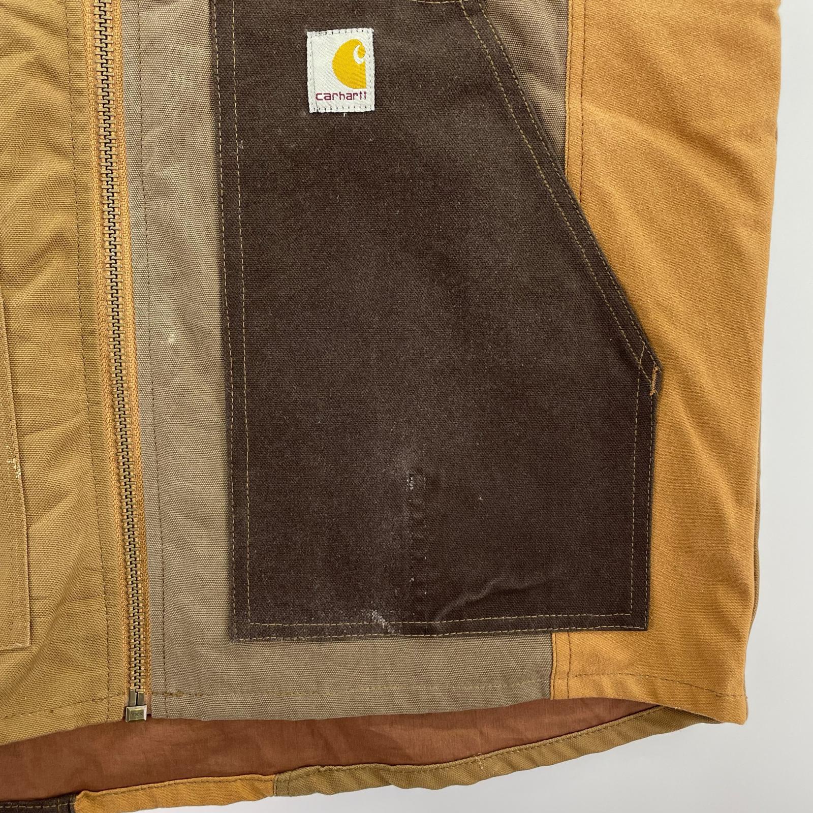 ジャケット Mr.Remakeman Carhartt パッチワークダックベスト ブラウン系 2