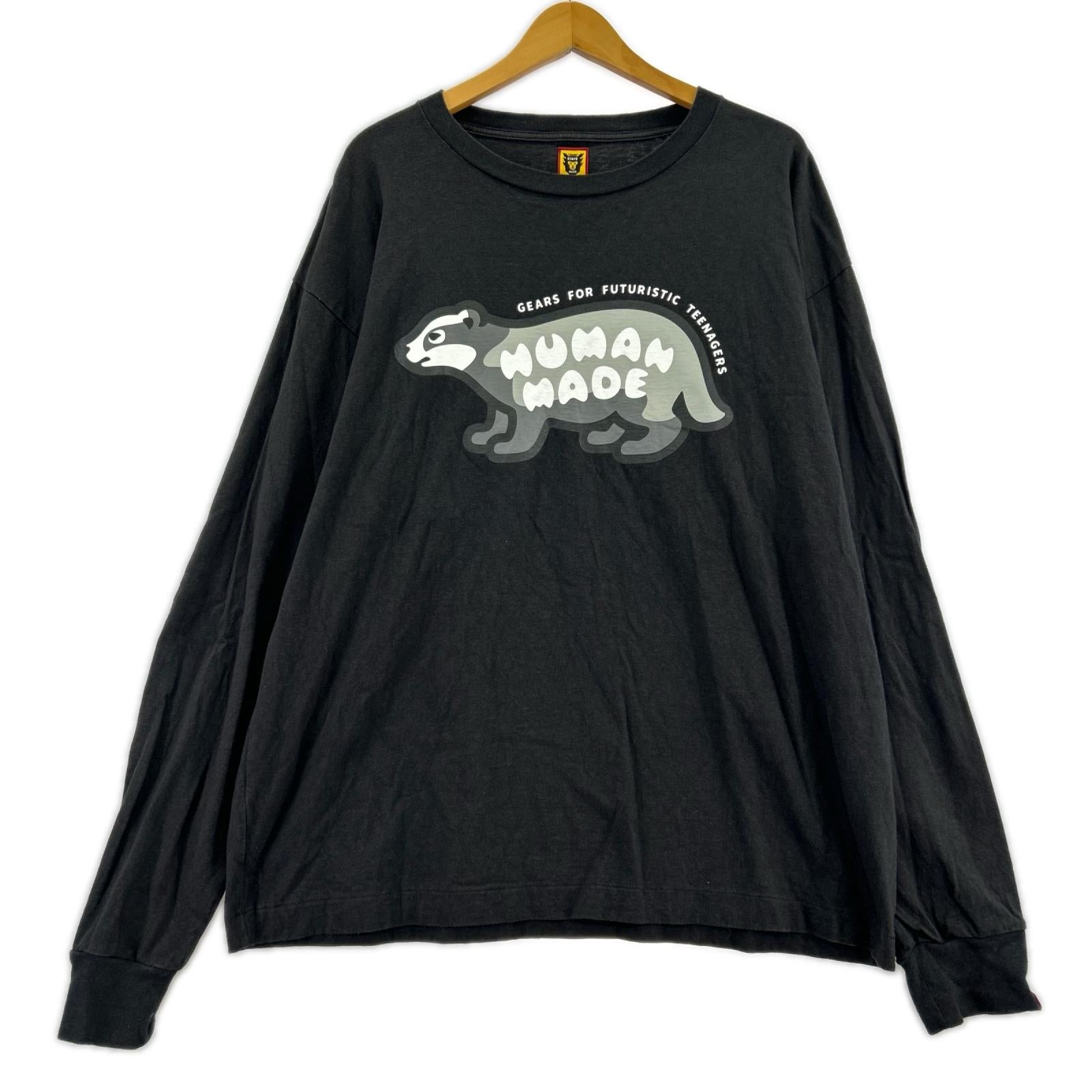長袖Ｔシャツ ｱﾆﾏﾙﾌﾟﾘﾝﾄTee XL ﾌﾞﾗｯｸ ブラック