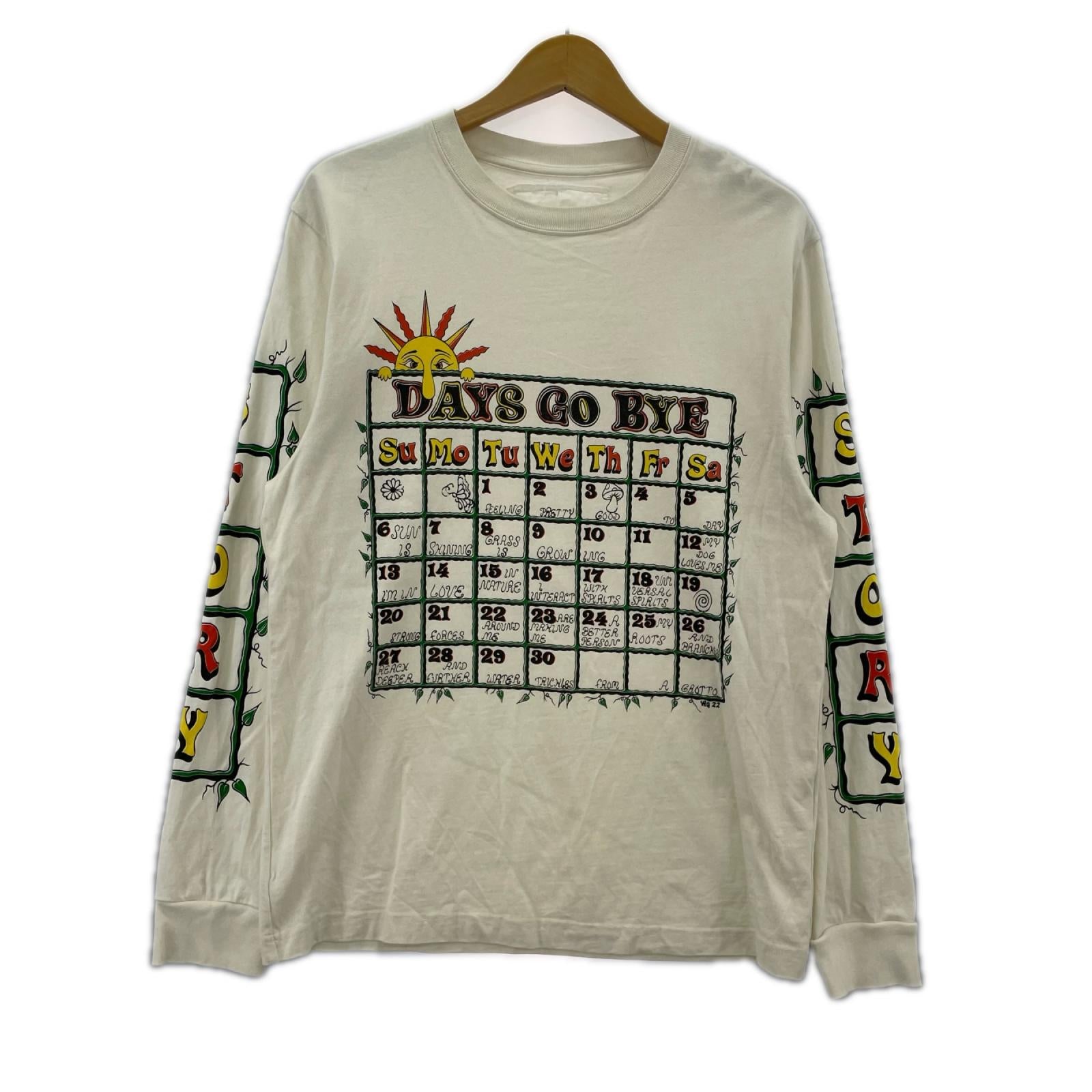 長袖Ｔシャツ Story mfg ｶﾚﾝﾀﾞｰｸﾞﾗﾌｨｯｸ S ホワイト