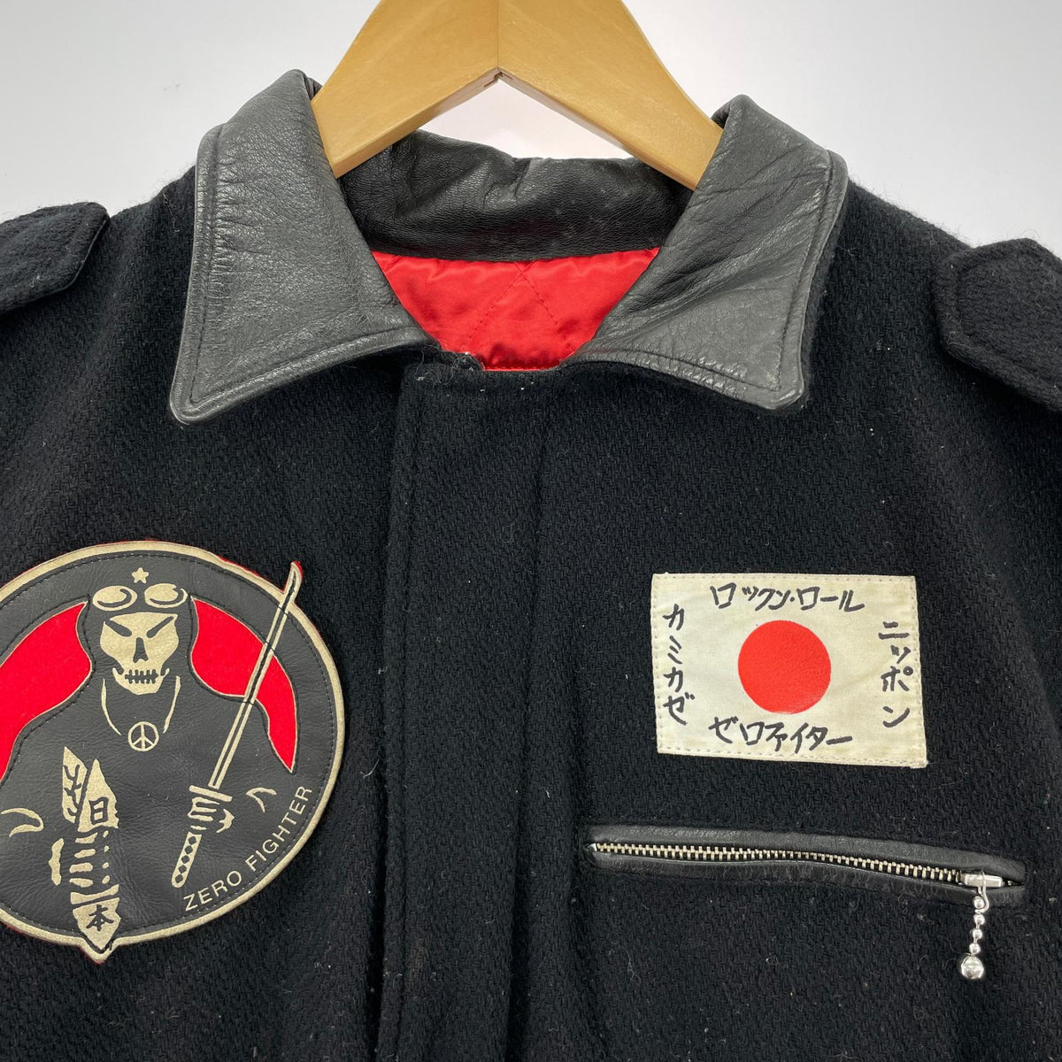 ジャケット ZEROFIGHTER フライングジャケット　レザー切替（M) M ブラック