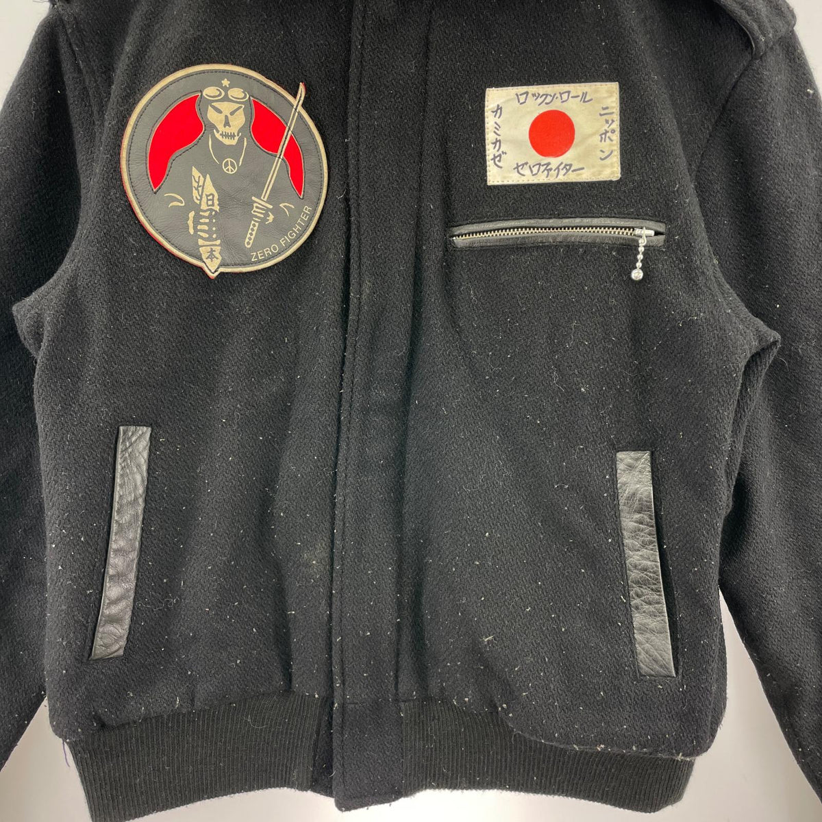 ジャケット ZEROFIGHTER フライングジャケット　レザー切替（M) M ブラック