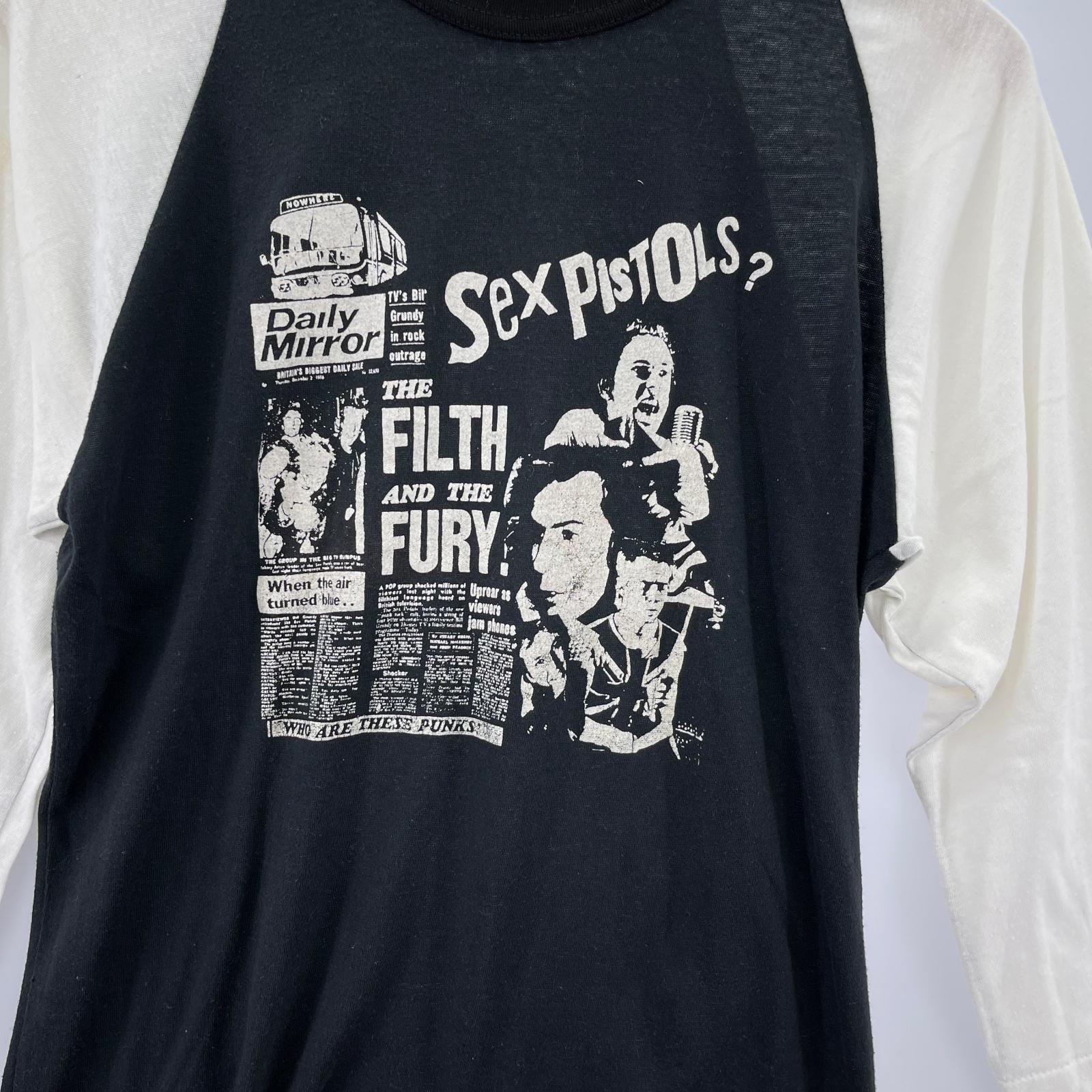 半袖Ｔシャツ 80s SEX PISTOLS ラグランTシャツ (M) ブラックホワイト M