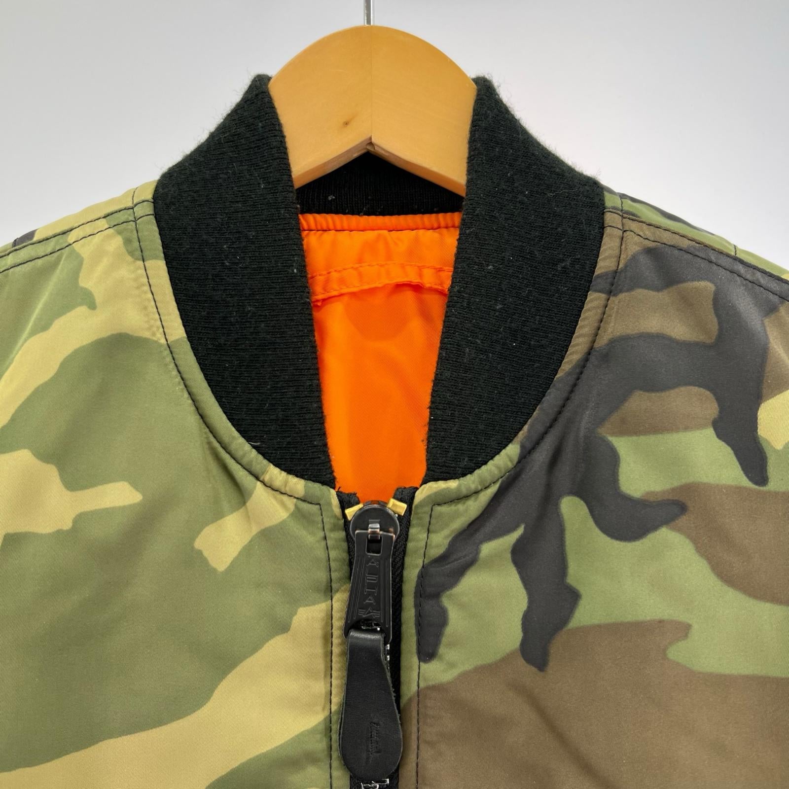 ミリタリージャケット woodland kamo ﾘﾊﾞｰｼﾌﾞﾙ MA-1 S