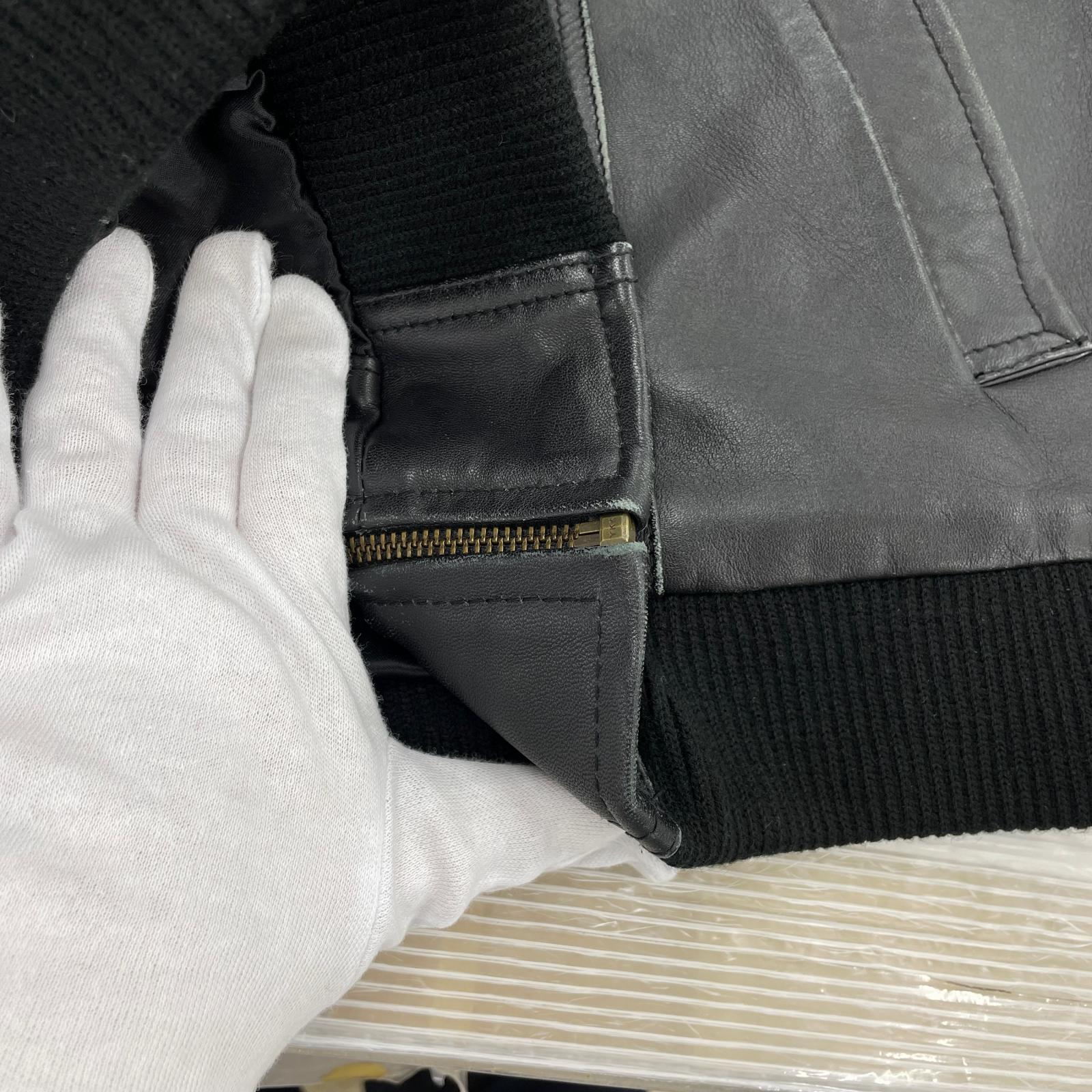 レザージャケット 63 LEATHERS シングルレザージャケット M M ブラック