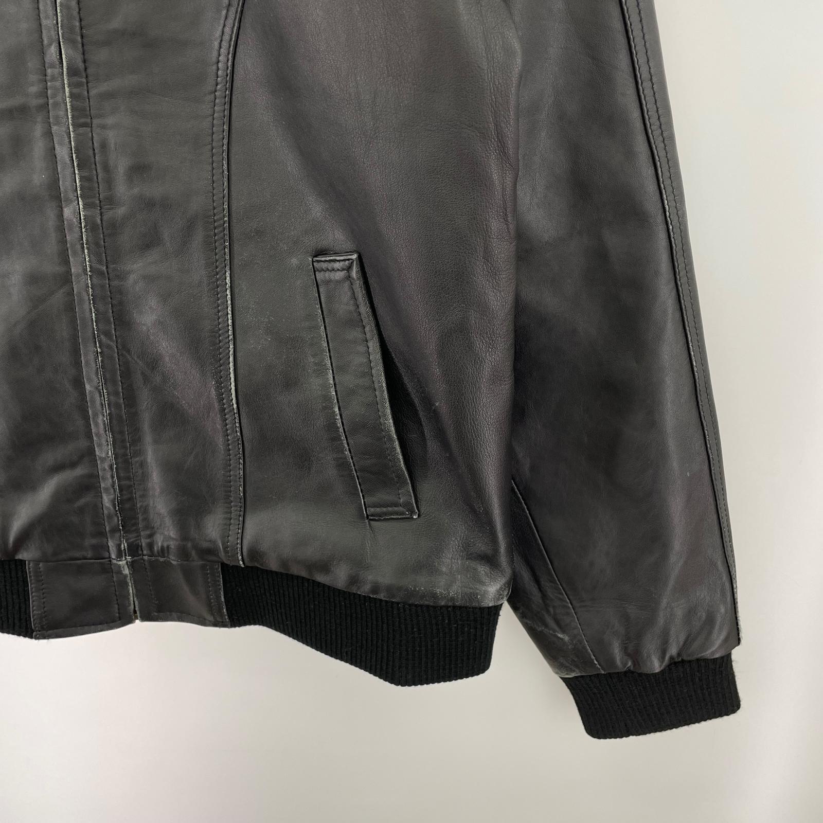 レザージャケット 63 LEATHERS シングルレザージャケット M M ブラック