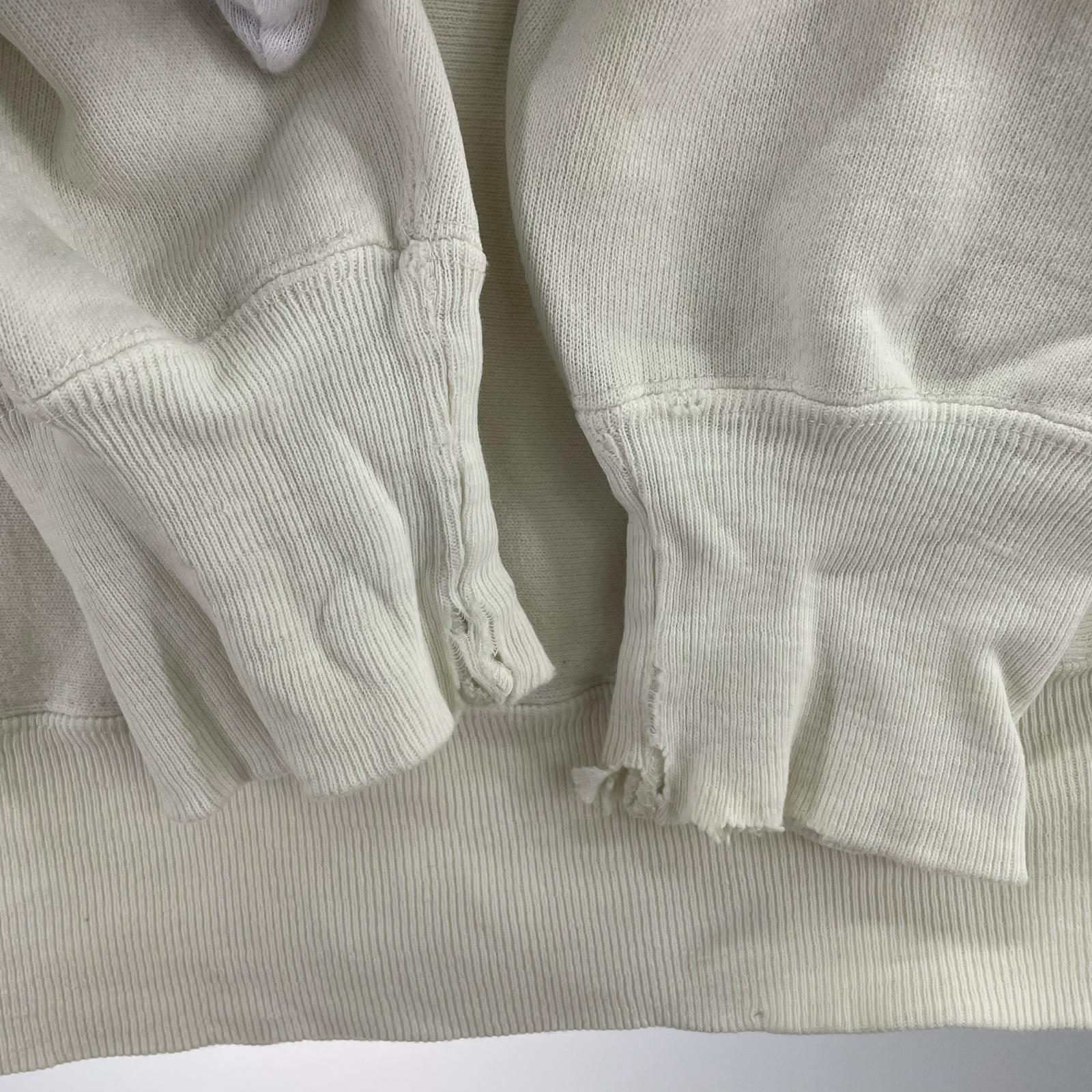 パーカー 80s ×LAND'S END REVERSE WEAVE USA製 白 (Ｍ) M ホワイト