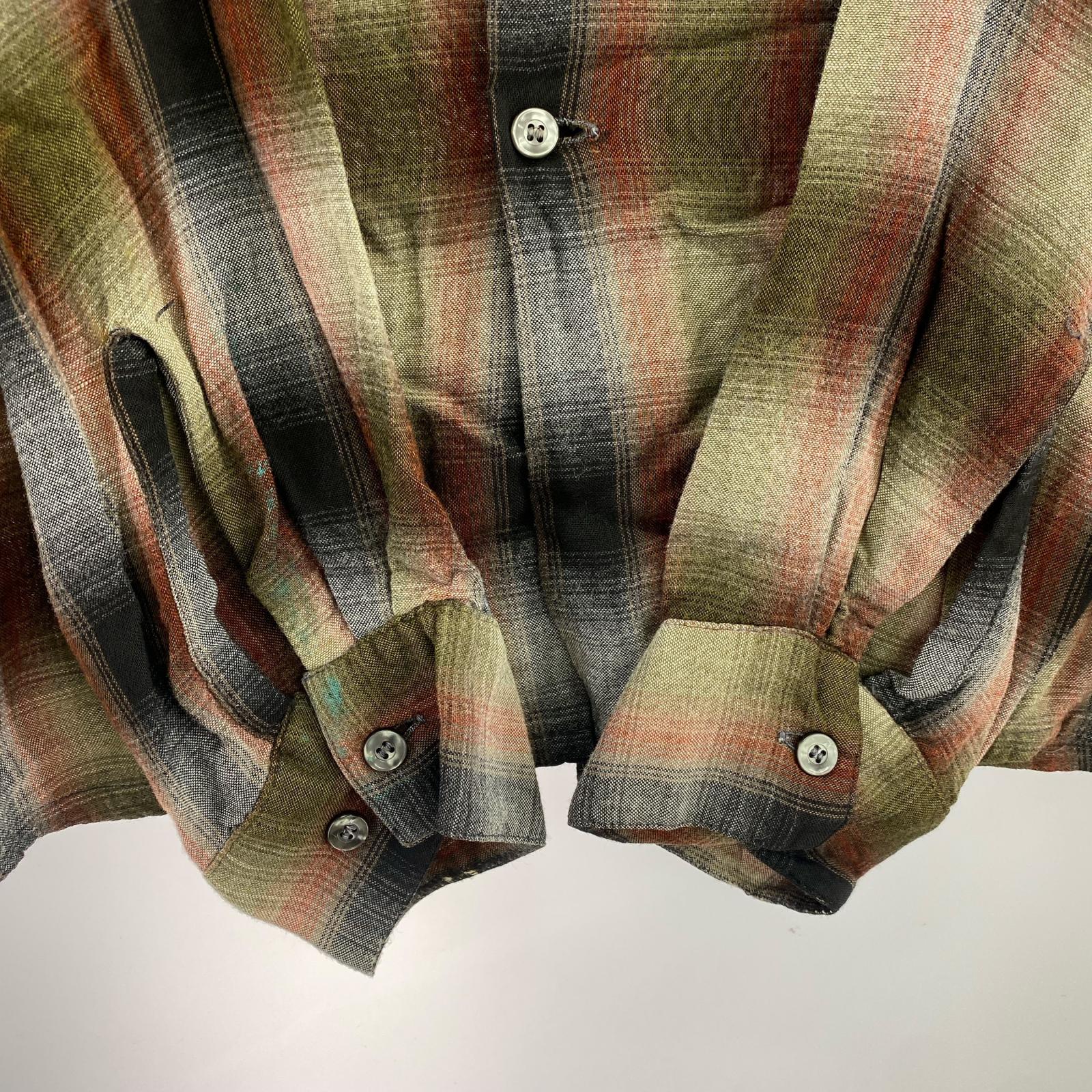 長袖シャツ 60s オンブレ レーヨン USA製 ARROW (L) L マルチカラー