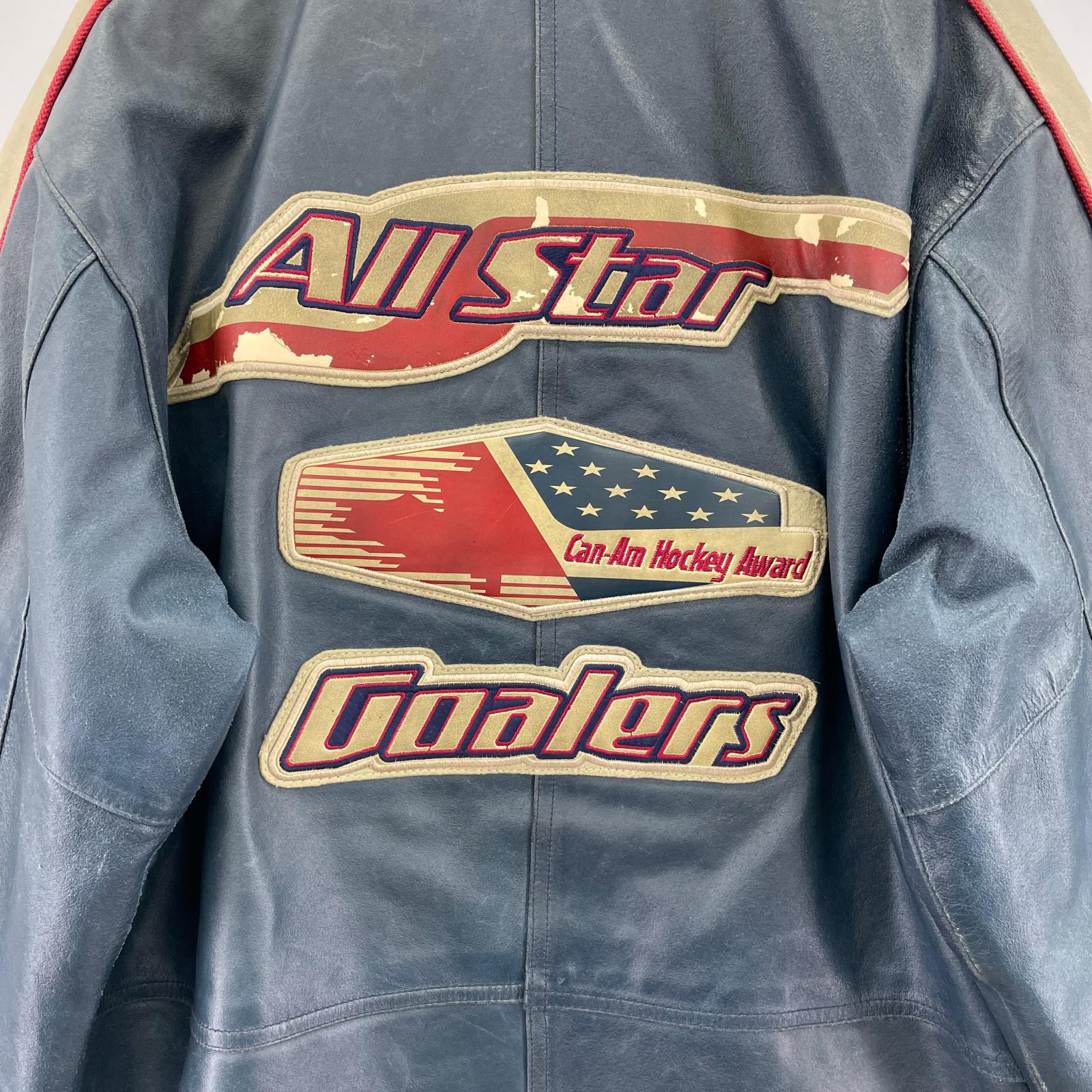 レザージャケット 90s AII Star Goalers ACHLレザージャケット S