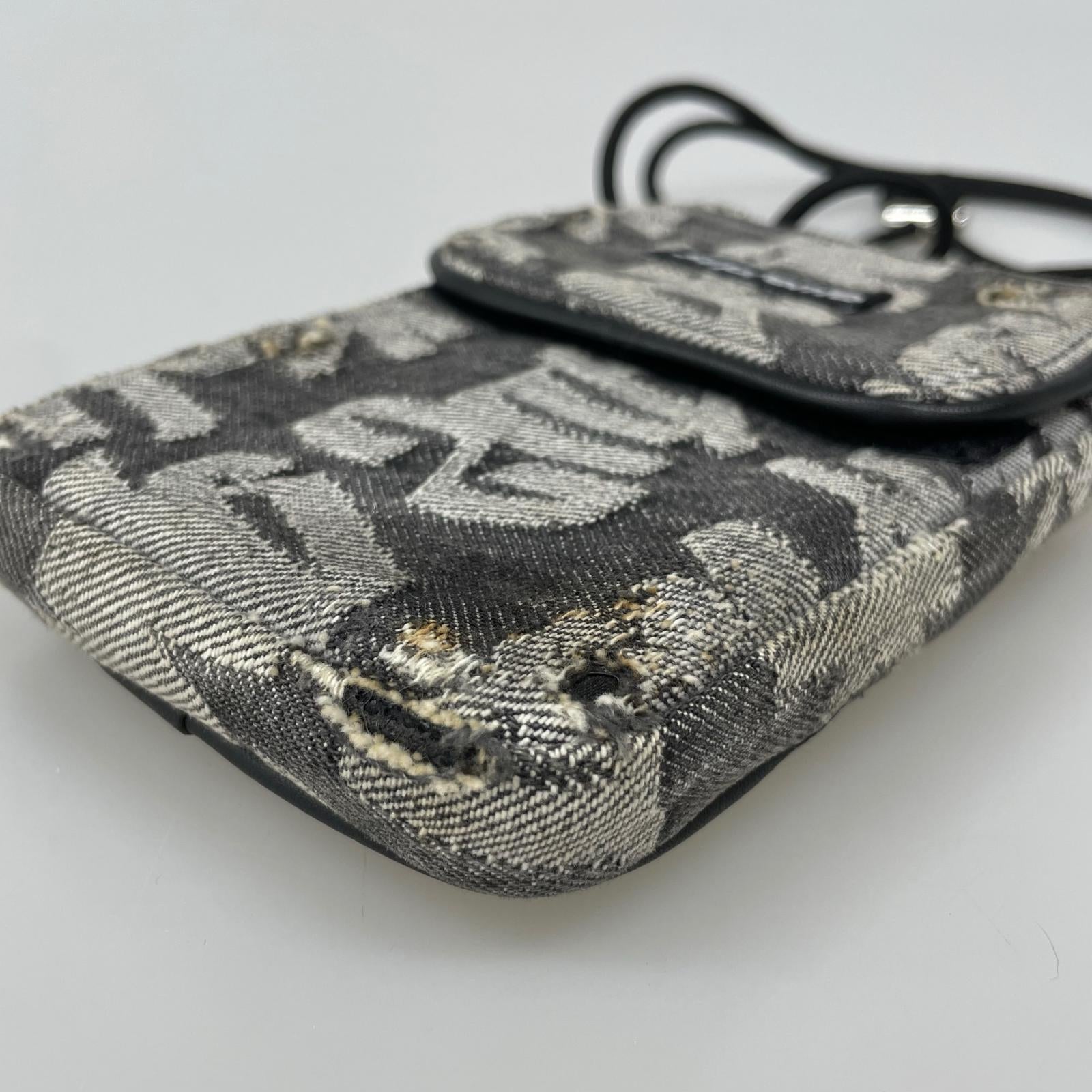 ショルダーバッグ Fat Tip Jacquard Denim Neck Pouch ブラック