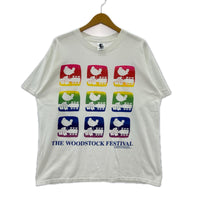 半袖Ｔシャツ 90s USA製 WOODSTOCK 白 (XL) ホワイト