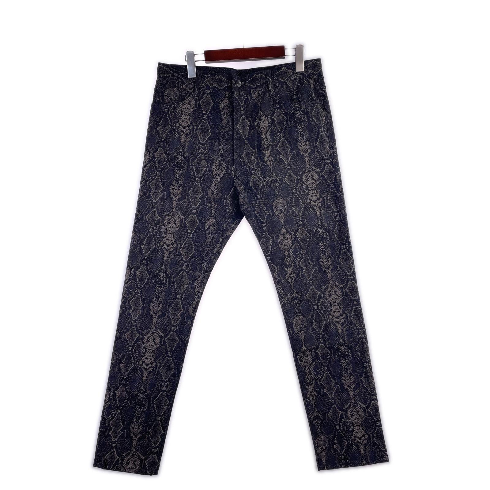 デニムパンツ 20AW/スキニージーンズ/総柄 M ブラック