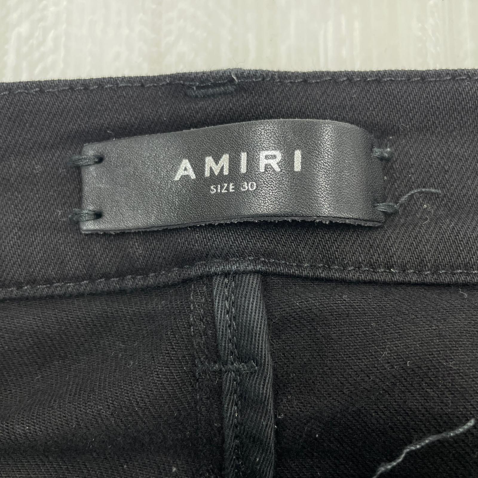 デニムパンツ AMIRI ダメージ加工 スキニー 黒 30 ブラック