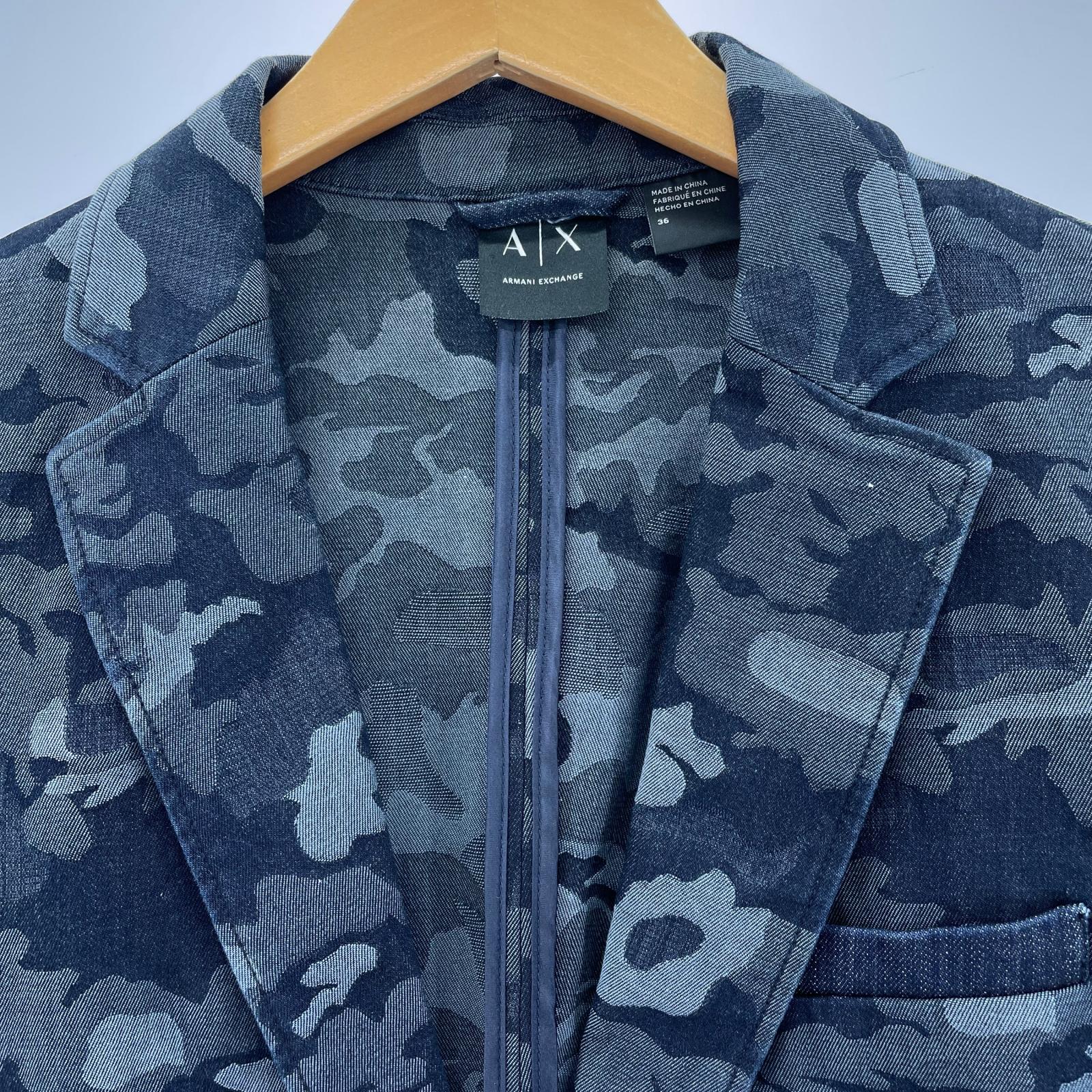 ジャケット ARMANI EXCHANGE カモフラ 紺 36