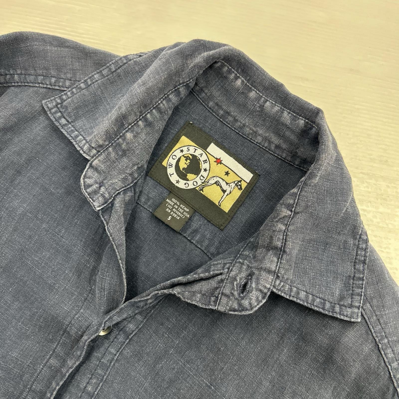 長袖シャツ TWO STAR DOG ﾘﾈﾝ ｼｬﾂ ﾈｲﾋﾞｰ S S ネイビー
