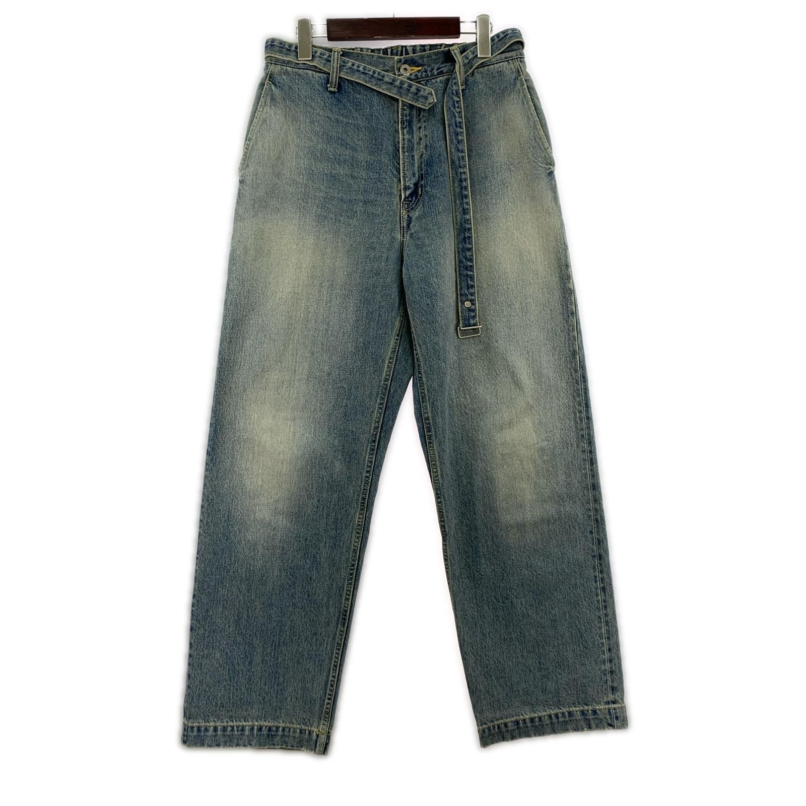 デニムパンツ YOKOSAKAMOTO DENIM WIDE TROUSERS S ネイビー