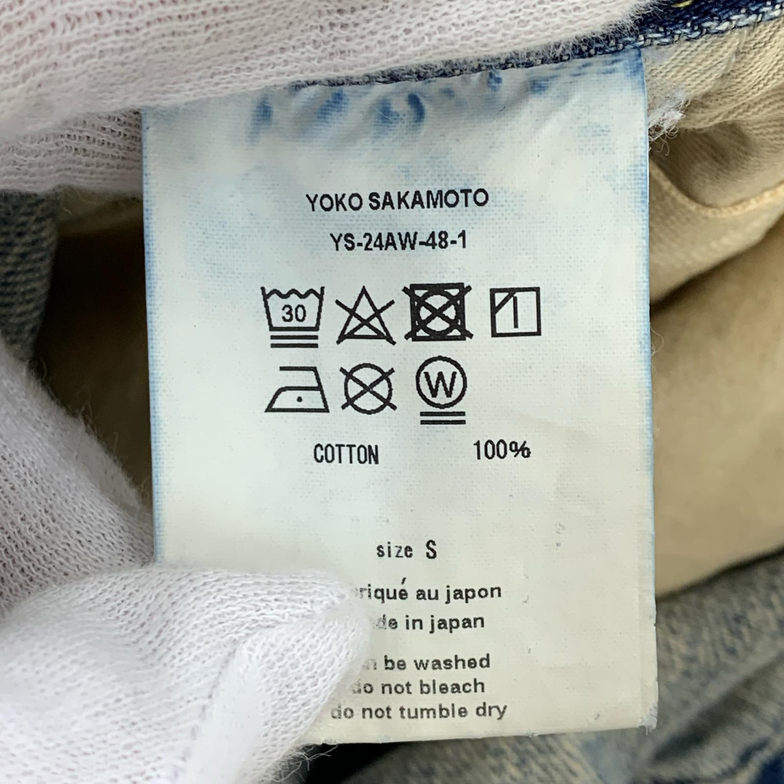 デニムパンツ YOKOSAKAMOTO DENIM WIDE TROUSERS S ネイビー