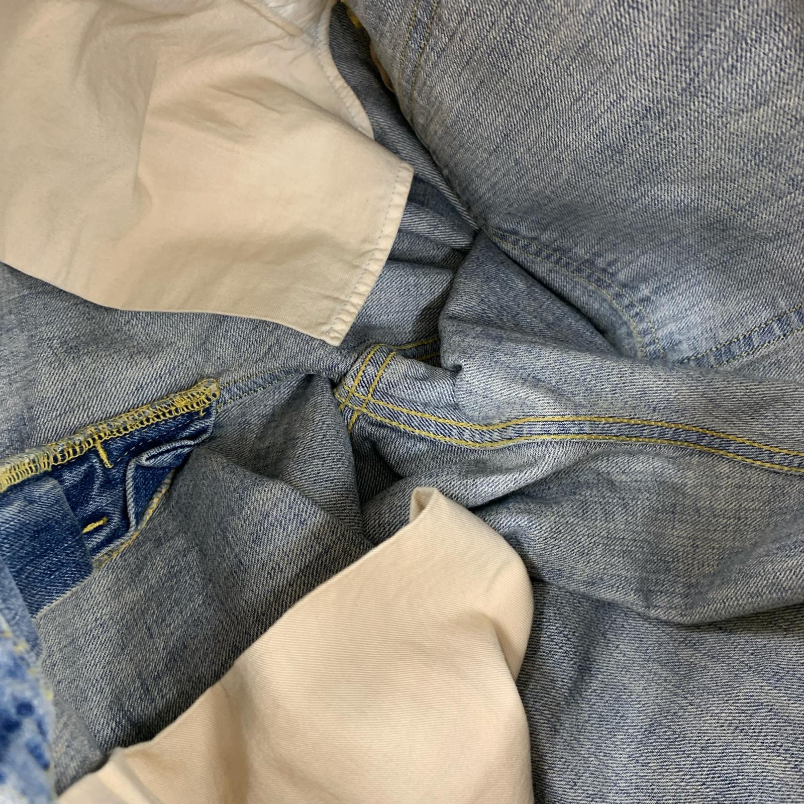 デニムパンツ YOKOSAKAMOTO DENIM WIDE TROUSERS S ネイビー
