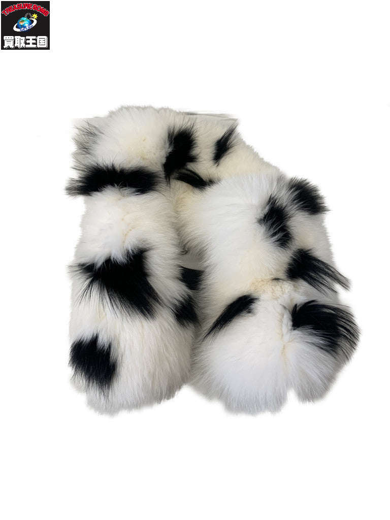FENDI フォックスファー ティペット 総柄マフラー