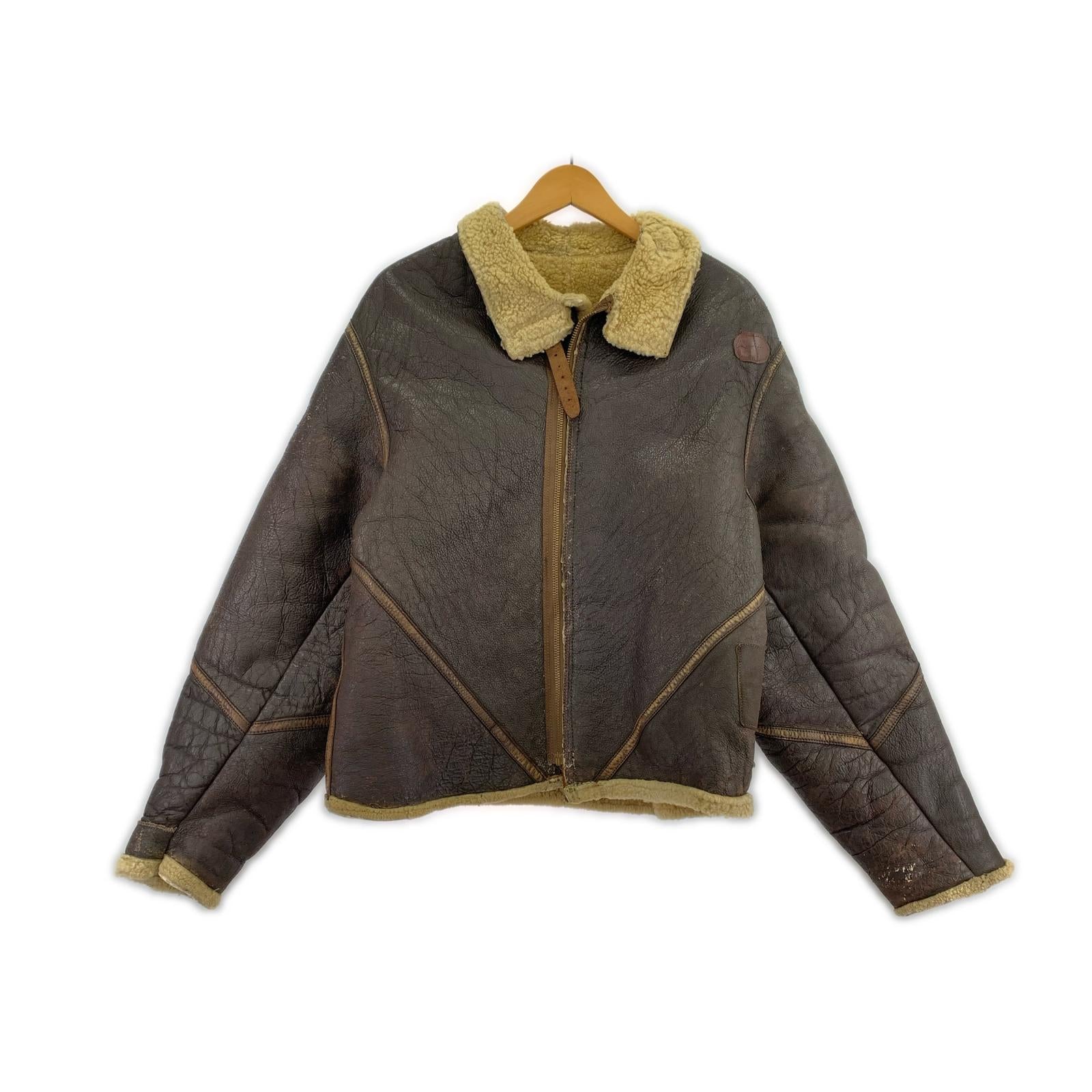 レザージャケット 推定50-70s TALONジップ TYPE:D-1 BWN (M) ブラウン