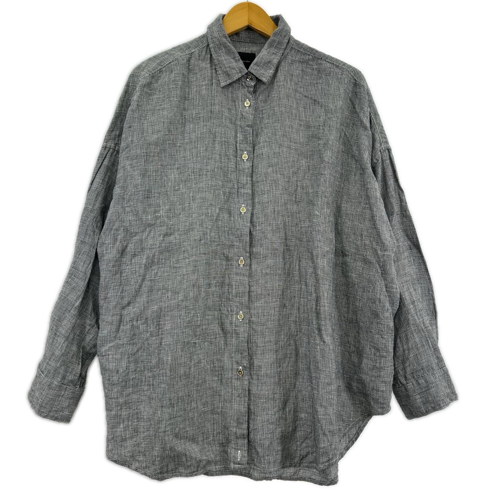 長袖シャツ 25ss 80ﾘﾈﾝｶｼｭｸｰﾙLSｼｬﾂ ブラック