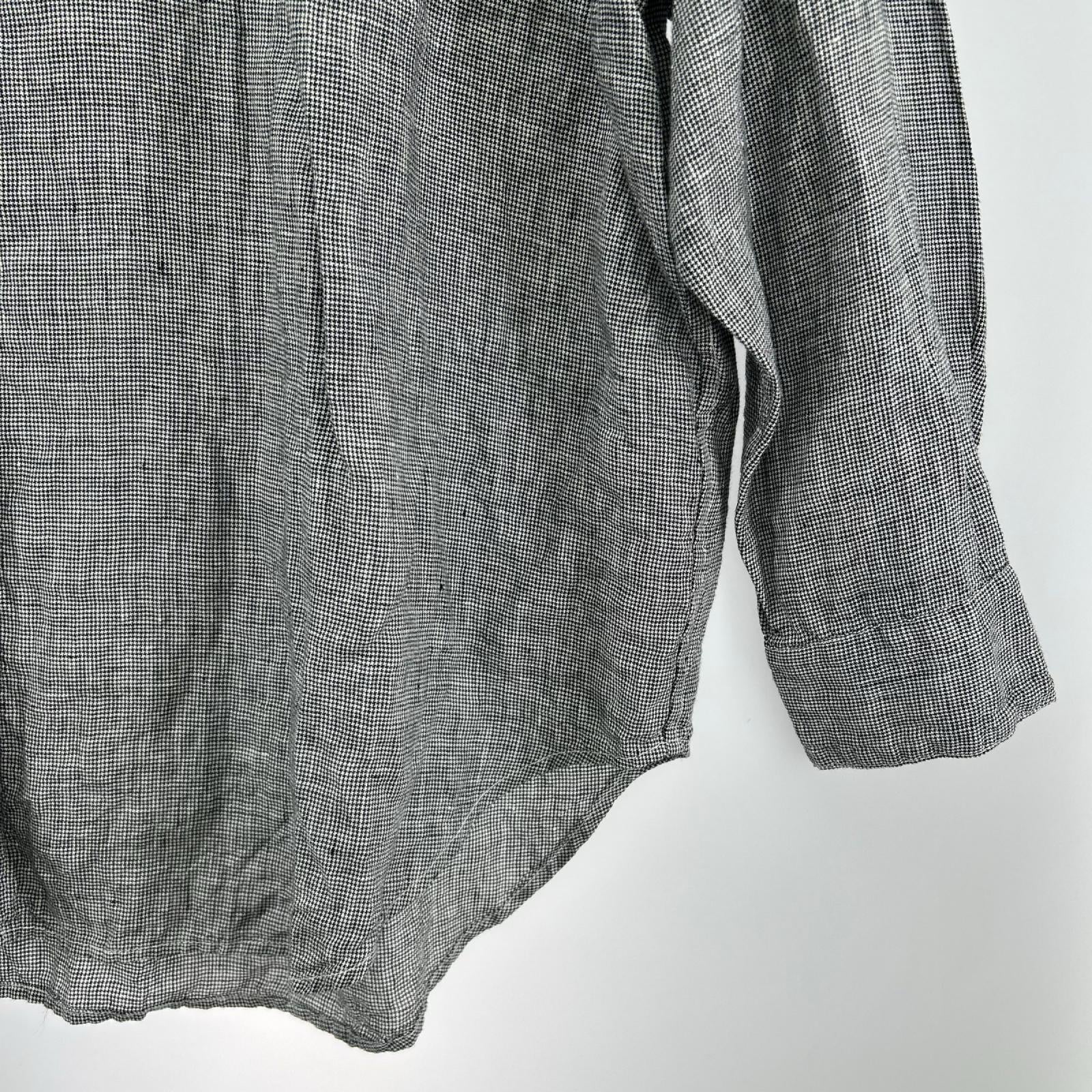 長袖シャツ 25ss 80ﾘﾈﾝｶｼｭｸｰﾙLSｼｬﾂ ブラック