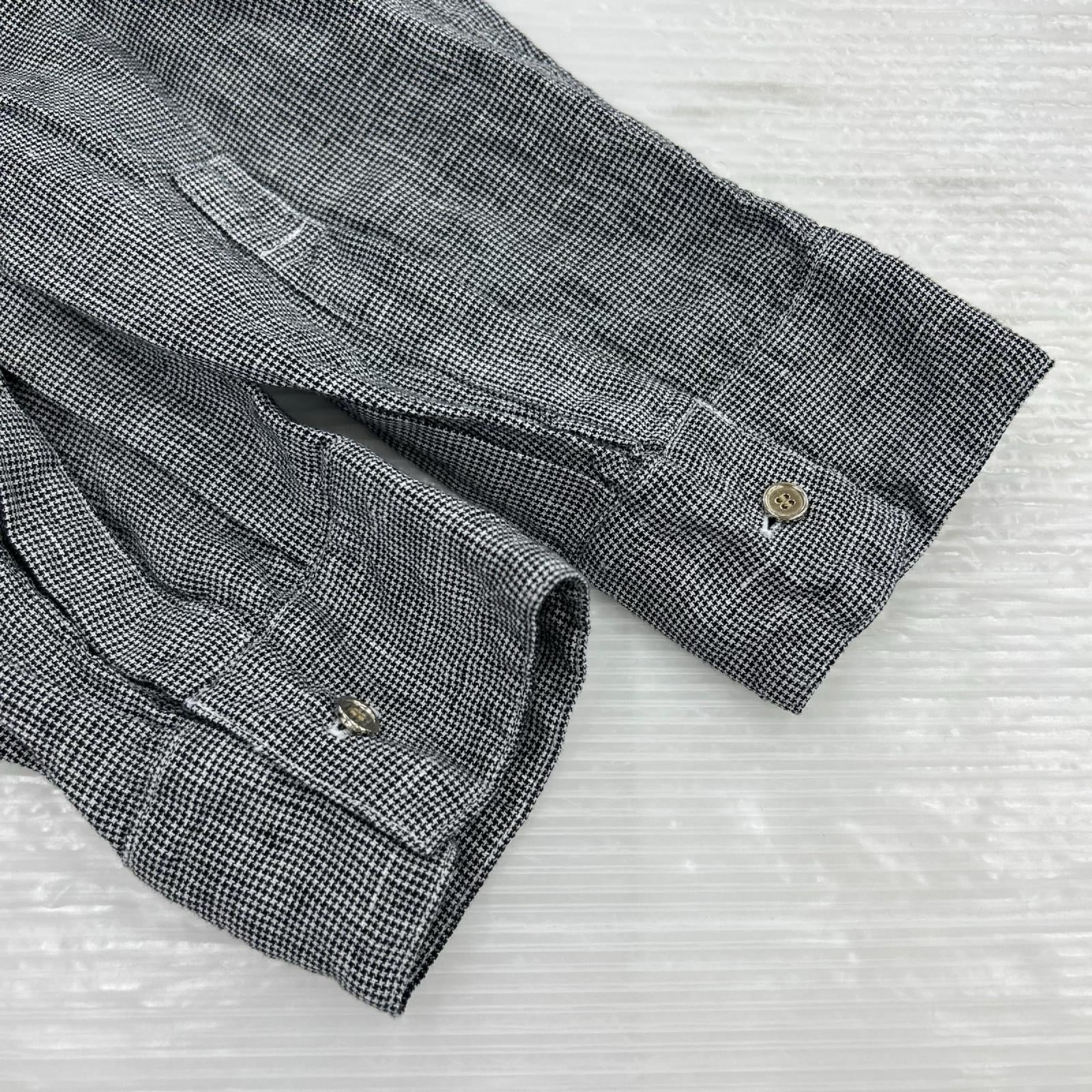 長袖シャツ 25ss 80ﾘﾈﾝｶｼｭｸｰﾙLSｼｬﾂ ブラック
