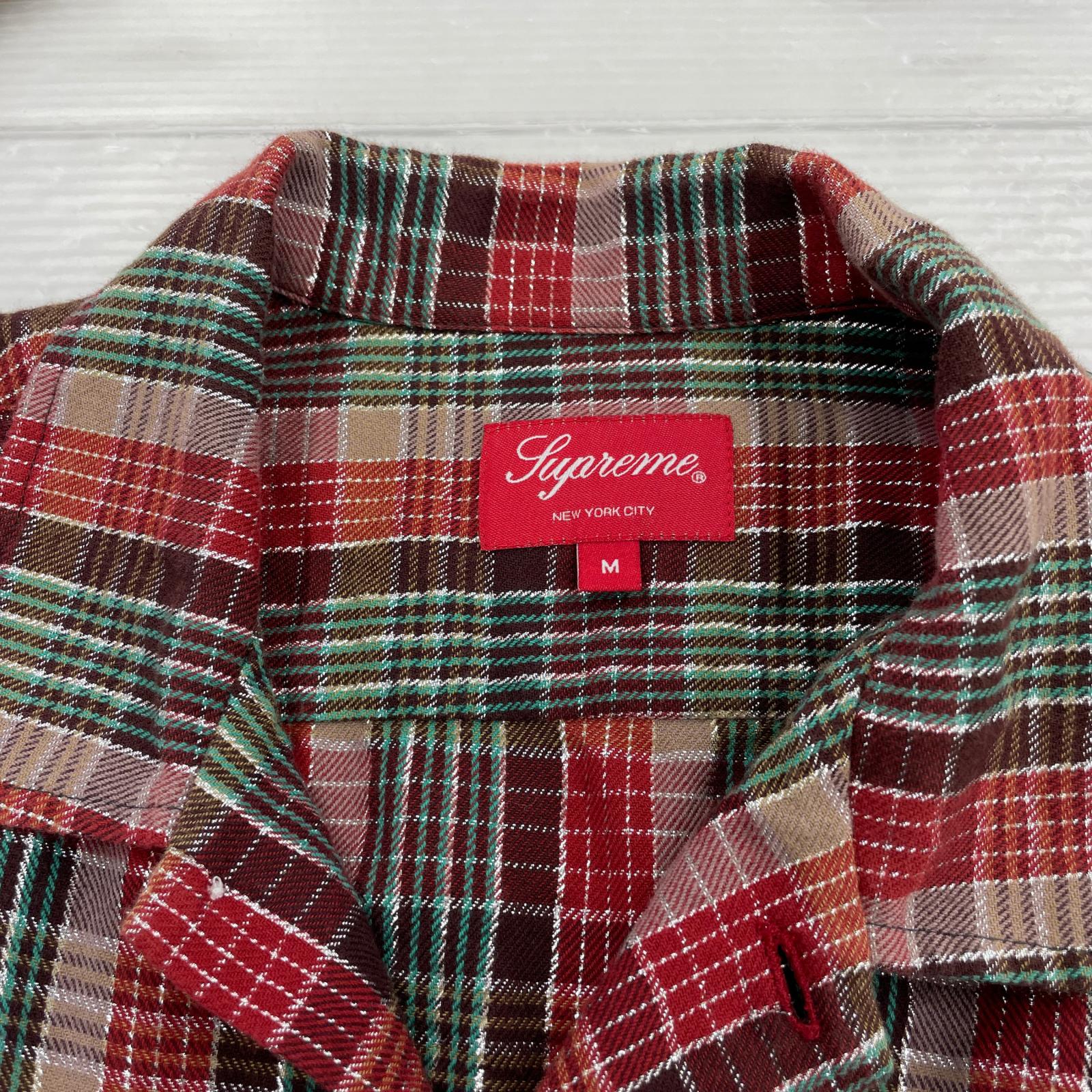 半袖シャツ 23SS Metalic Plaid S/S Shirt (M) 赤 M レッド