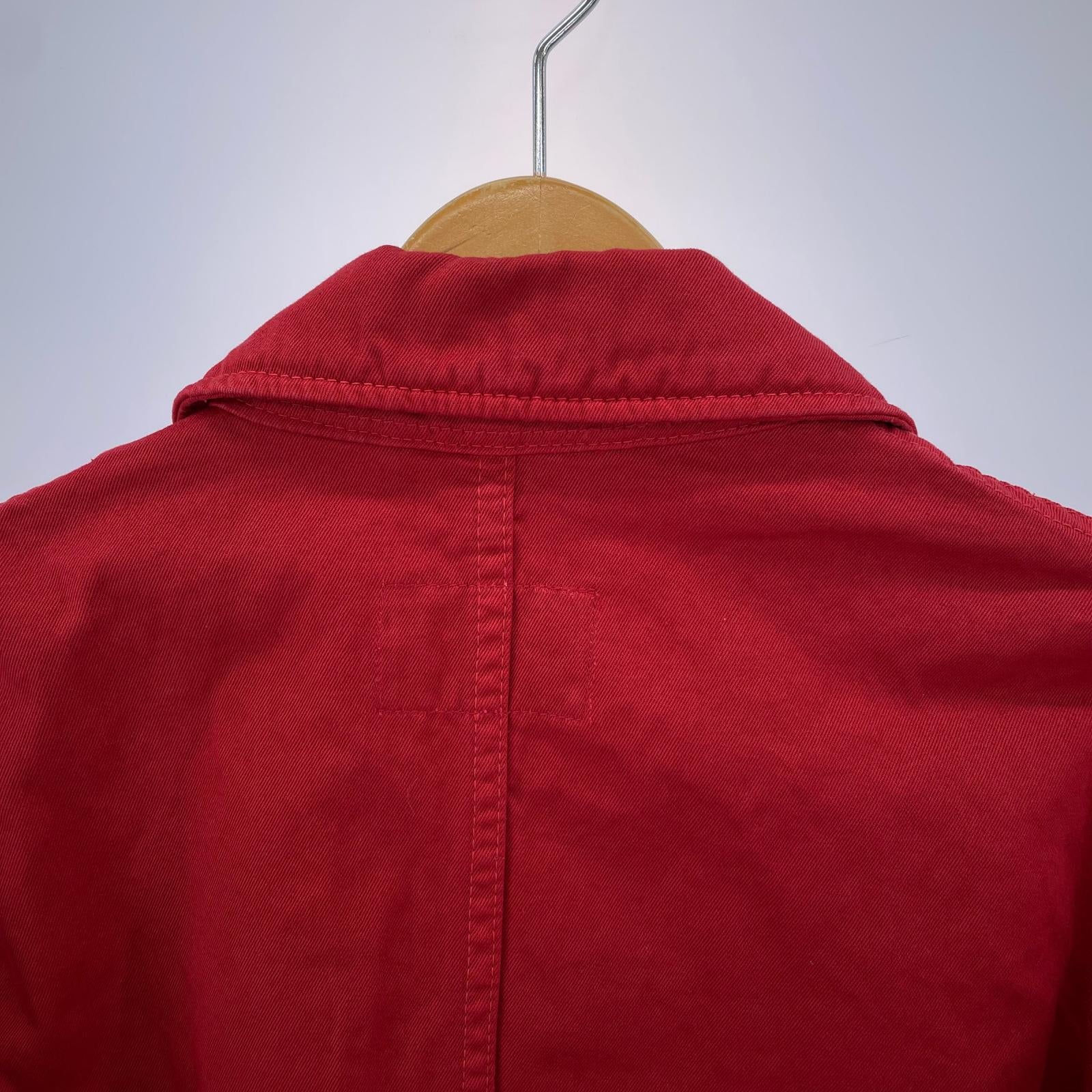 ミリタリージャケット Cotton Balmacaan Coat S RED S