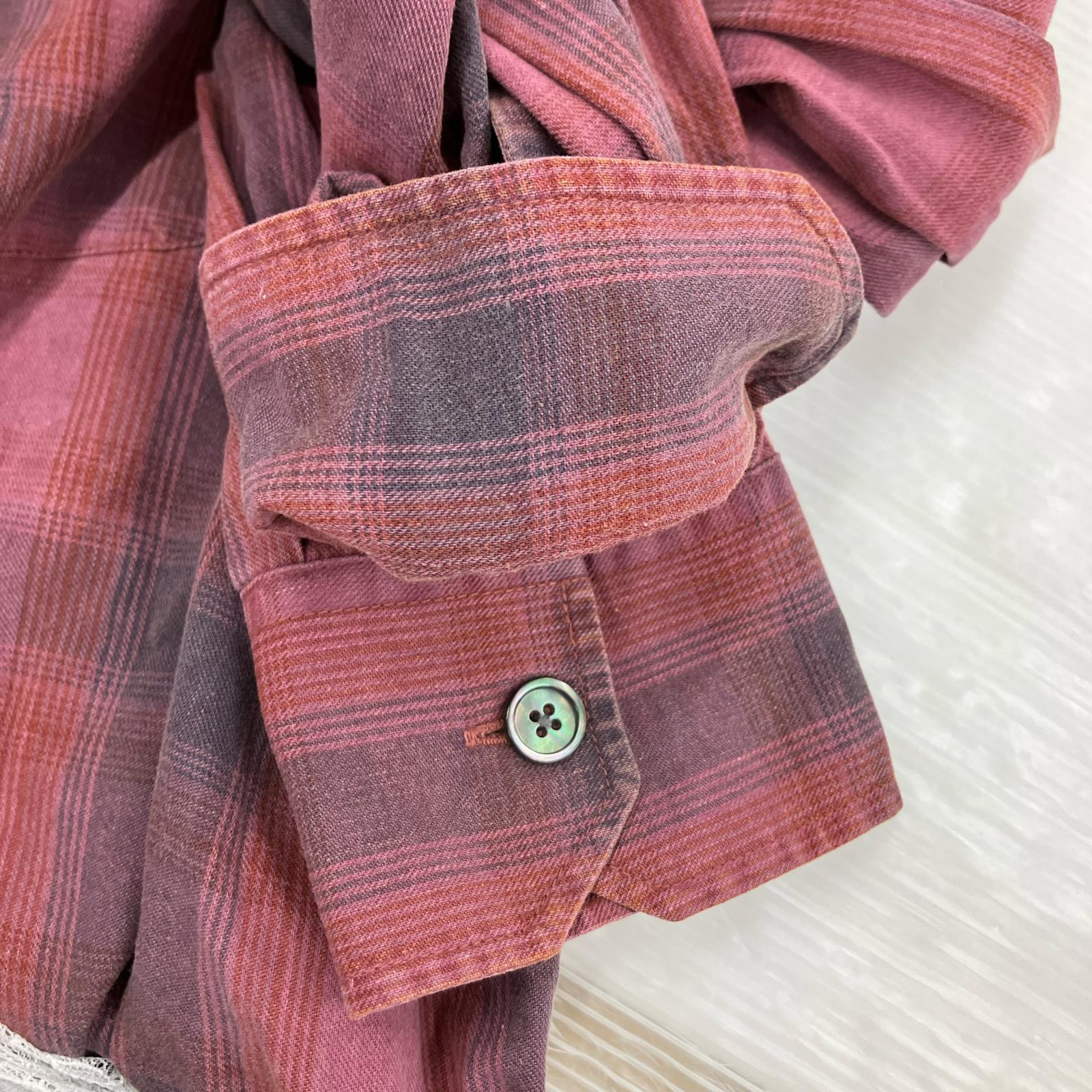 長袖シャツ Our Legacy 25AW BORROWED SHIRT Idaho Flannel Check 46 ピンク
