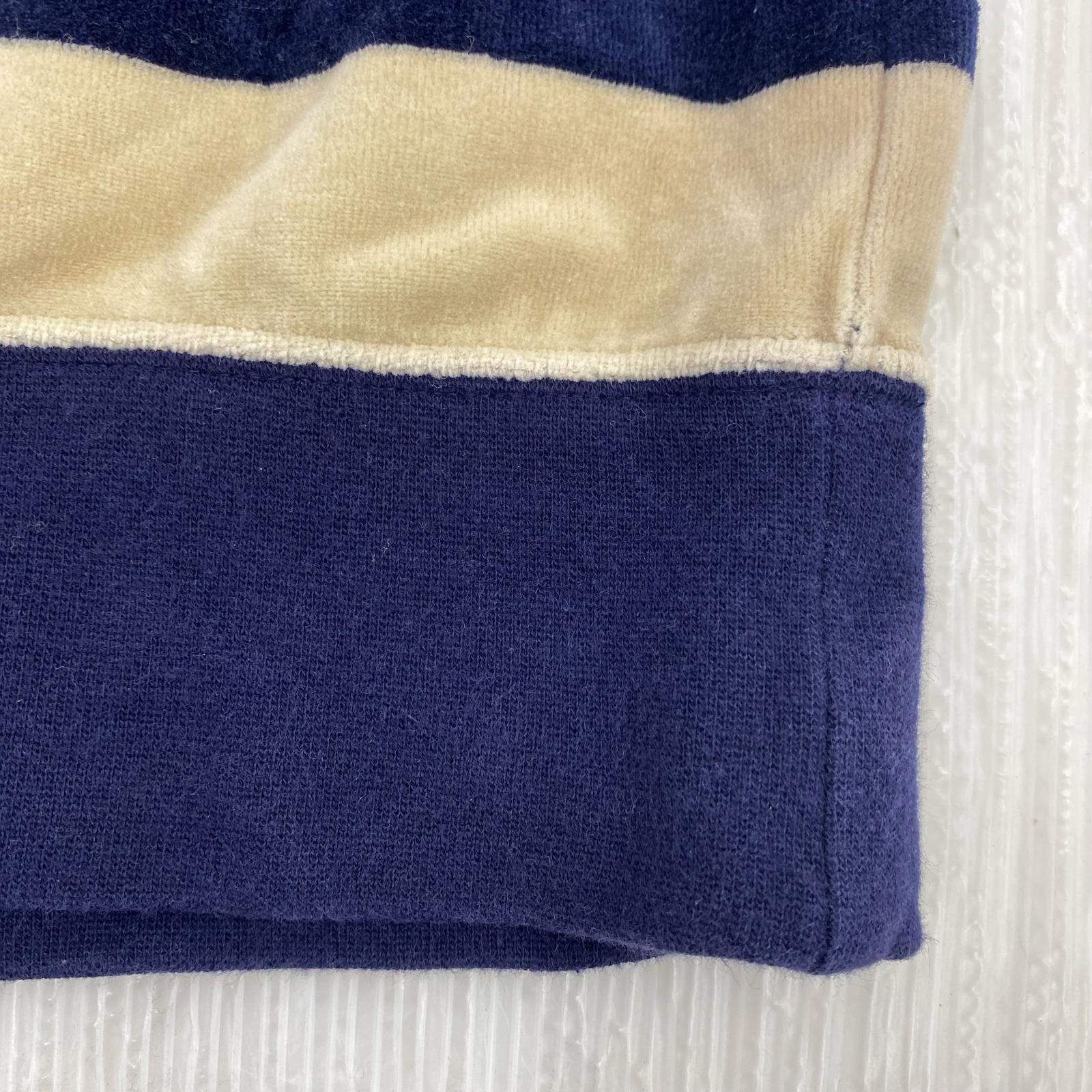 スウェット HYSLOGO刺繍スウェット ベロア スウェット ネイビー (L) L