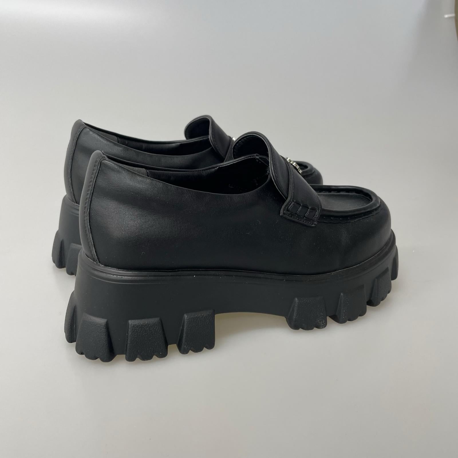 ローファー PUBLUX 厚底ﾛｰﾌｧｰ（24.0） 23.5cm (US5 1/2 UK5 EU37) ブラック
