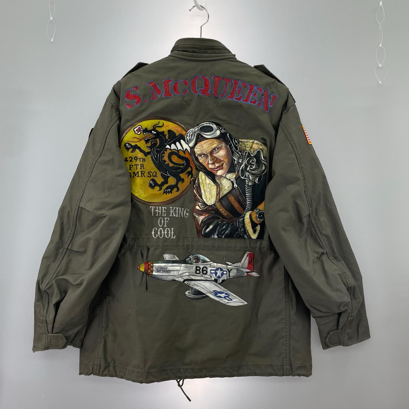 ジャケット ライナー付き ペイントミリタリージャケット カーキ カーキ