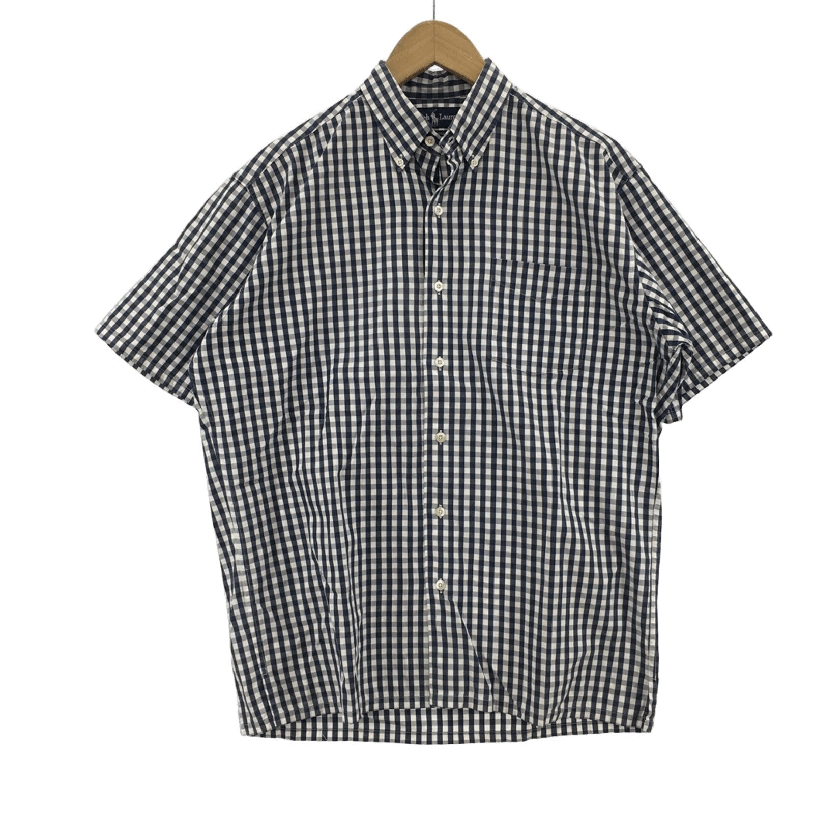 半袖シャツ 90s GREGGOR ギンガムチェック BLU S S ブルー
