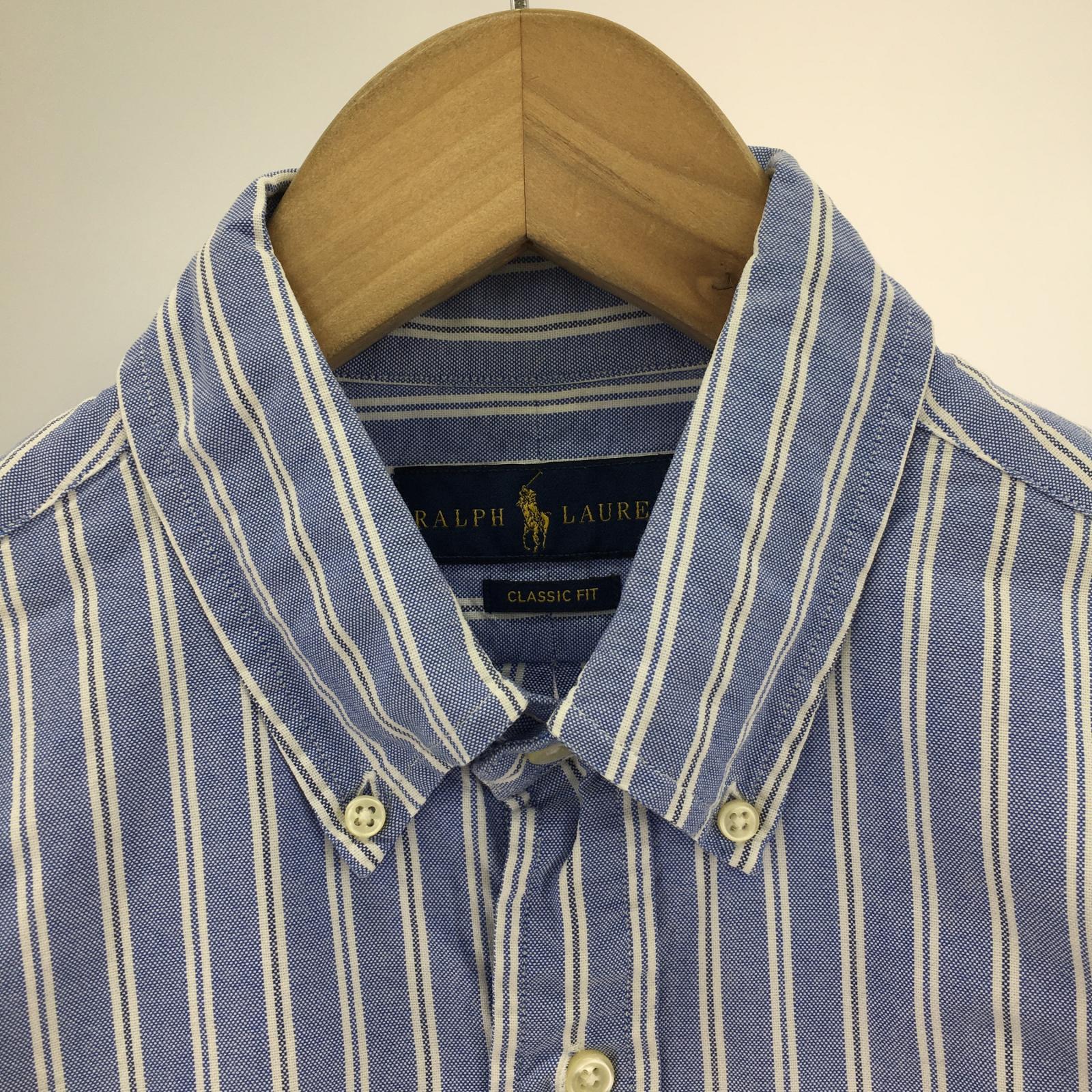 長袖シャツ CLASSIC ストライプ BLU M M ブルー
