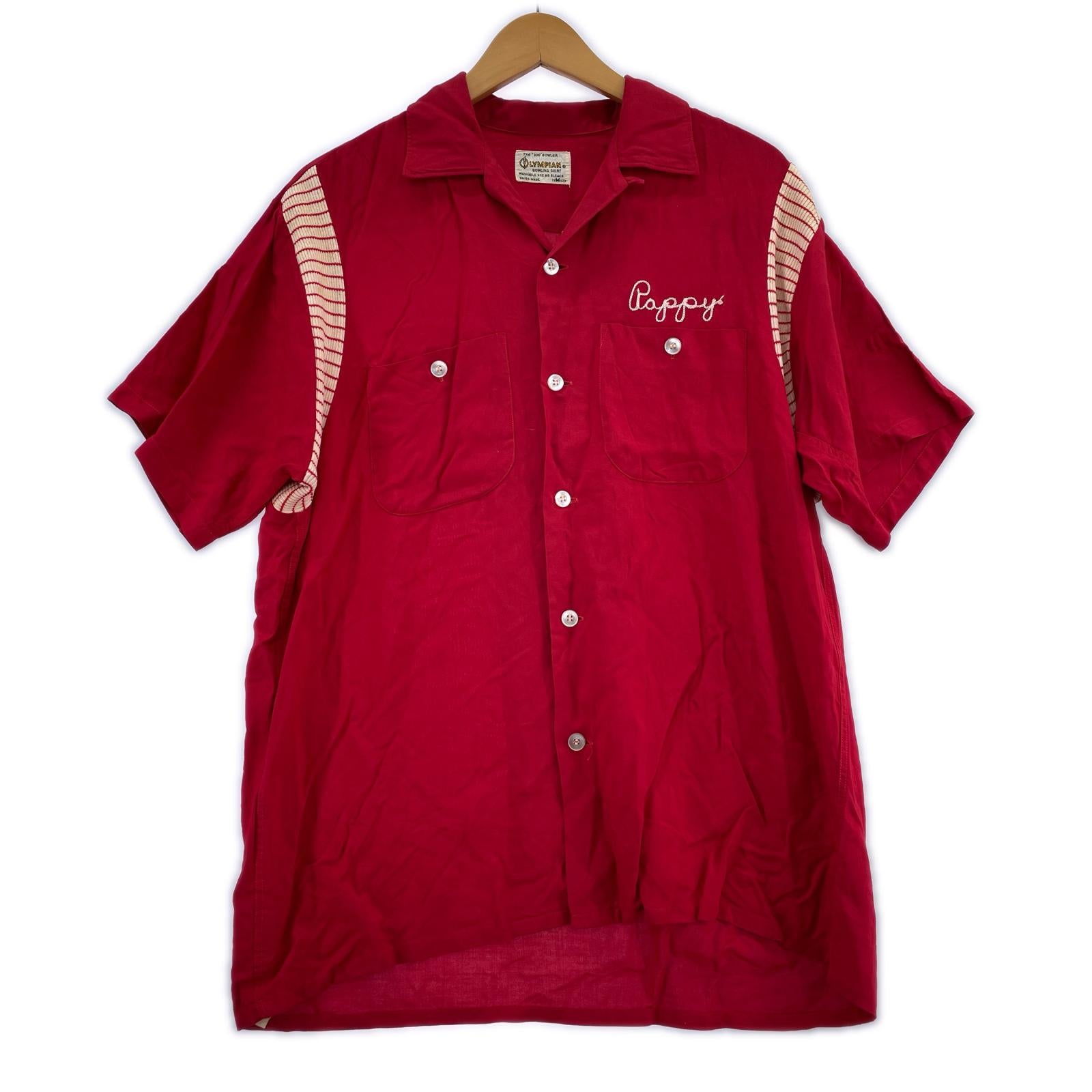 半袖シャツ OLYMPIAN BOWLING SHIRT レッド M M レッド