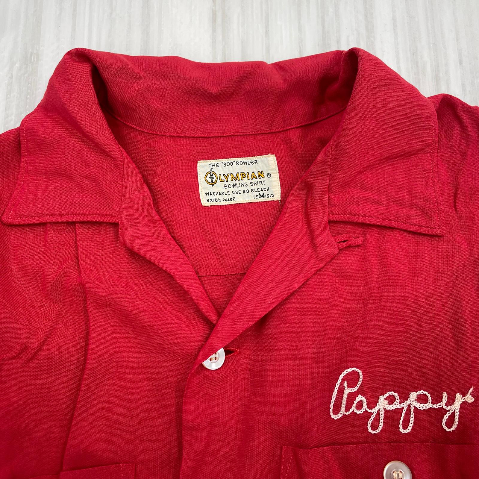 半袖シャツ OLYMPIAN BOWLING SHIRT レッド M M レッド