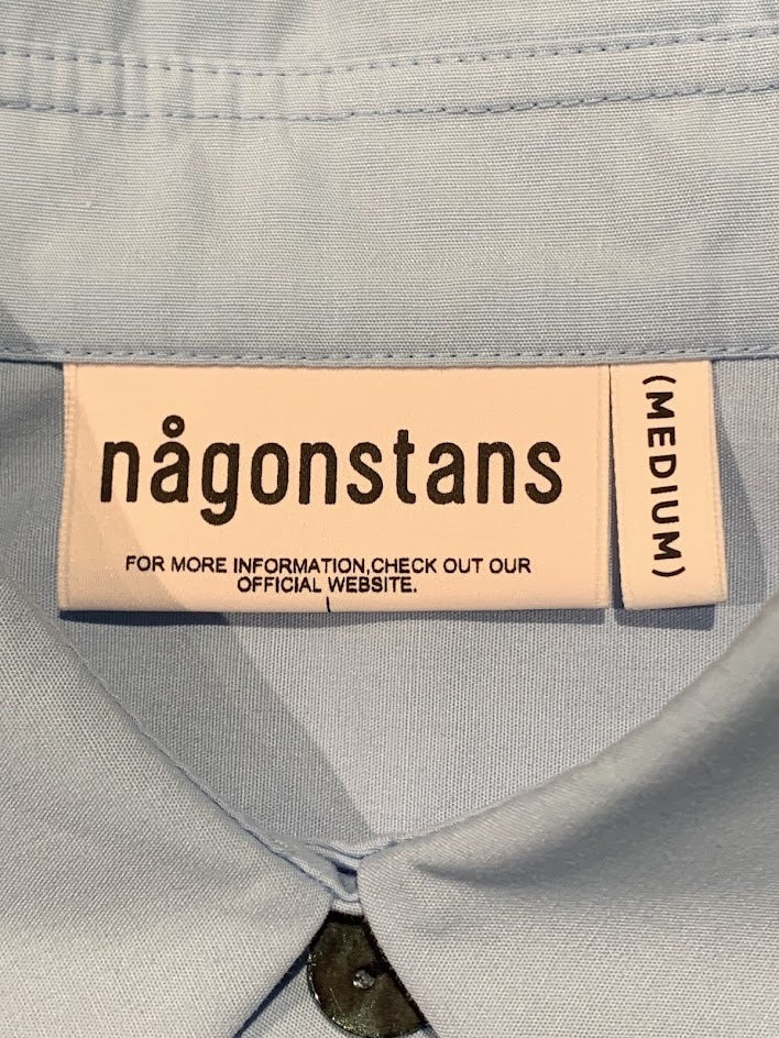 半袖シャツ nagonstans 25ss dot-motif shirt M ブルー
