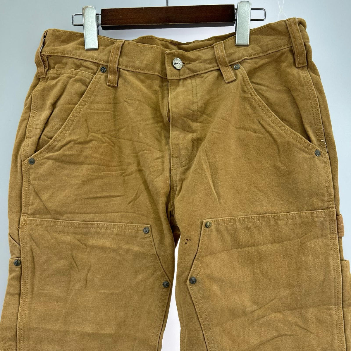 パンツ ﾀﾞｯｸ ﾀﾞﾌﾞﾙﾆｰ ﾍﾟｲﾝﾀｰﾊﾟﾝﾂ 茶 (W32) ブラウン