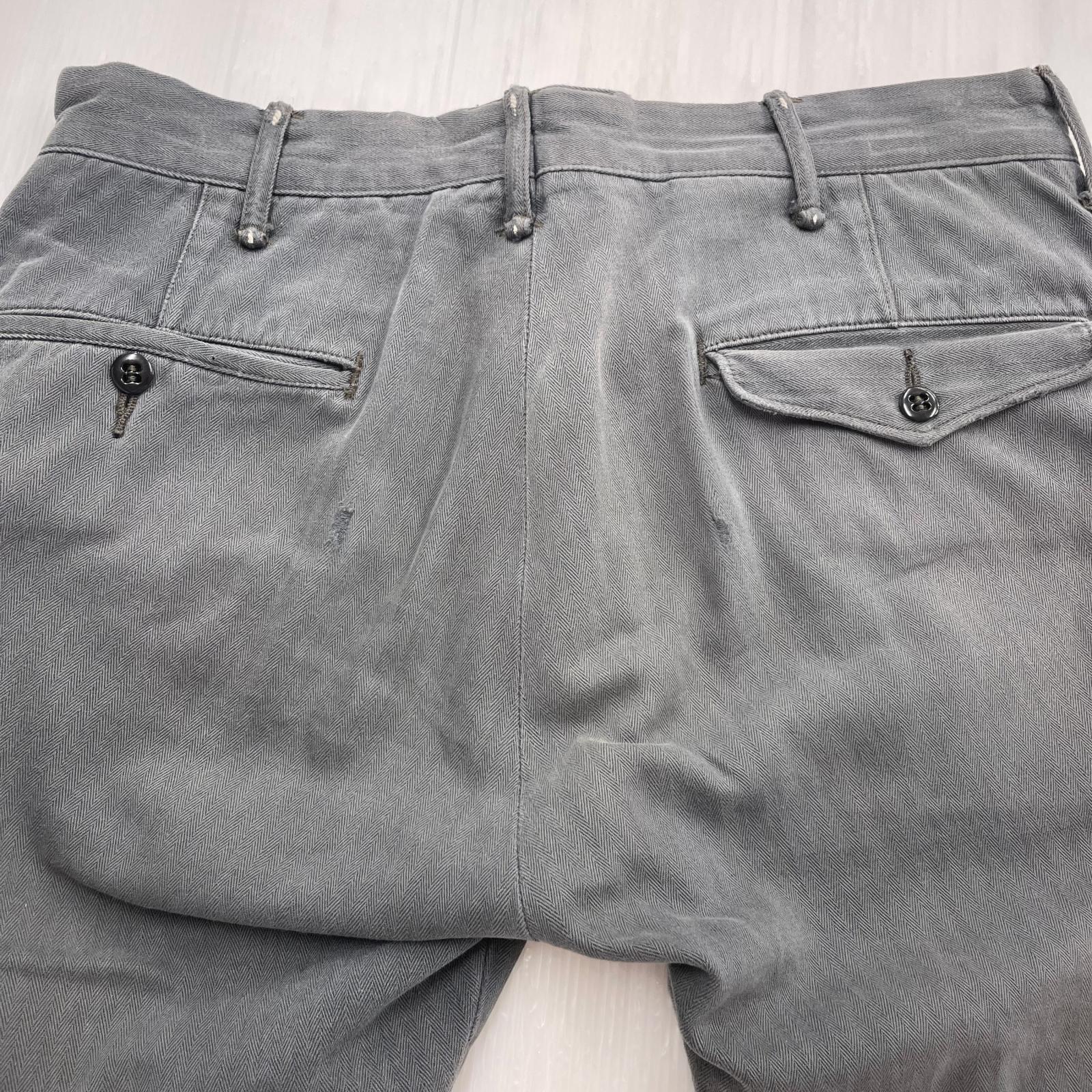 パンツ ヘリンボーン チノパンツ 紺 28 カーキ