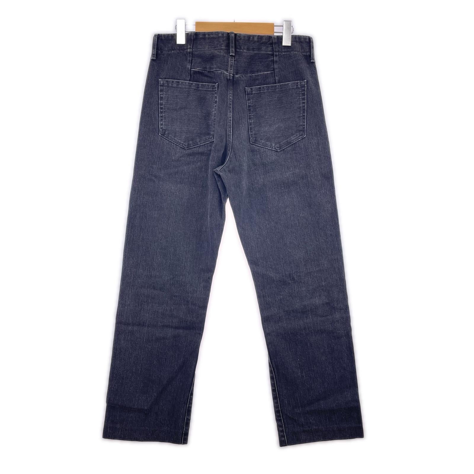 デニムパンツ TANAKA THE STRAIGHT JEANS TROUSERS W実寸32 29 ブラック
