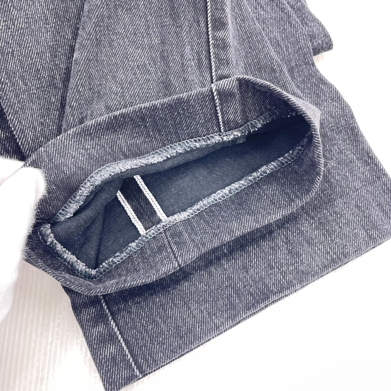 デニムパンツ TANAKA THE STRAIGHT JEANS TROUSERS W実寸32 29 ブラック