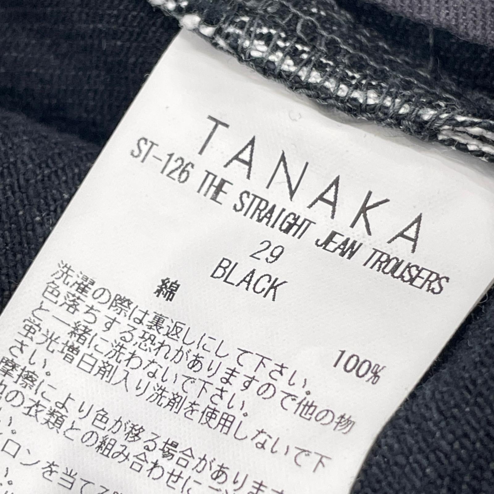 デニムパンツ TANAKA THE STRAIGHT JEANS TROUSERS W実寸32 29 ブラック