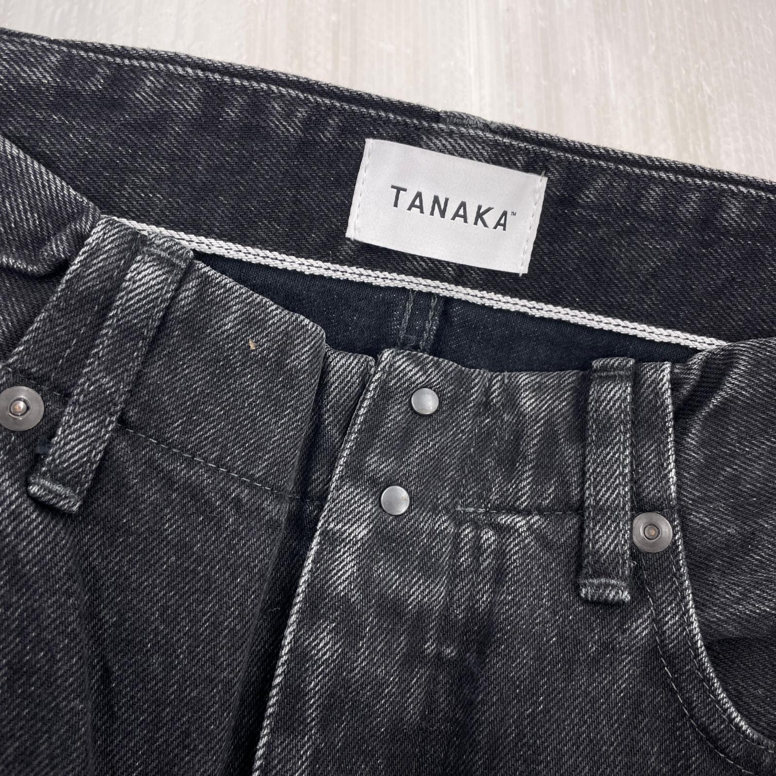 デニムパンツ TANAKA THE STRAIGHT JEANS TROUSERS W実寸32 29 ブラック