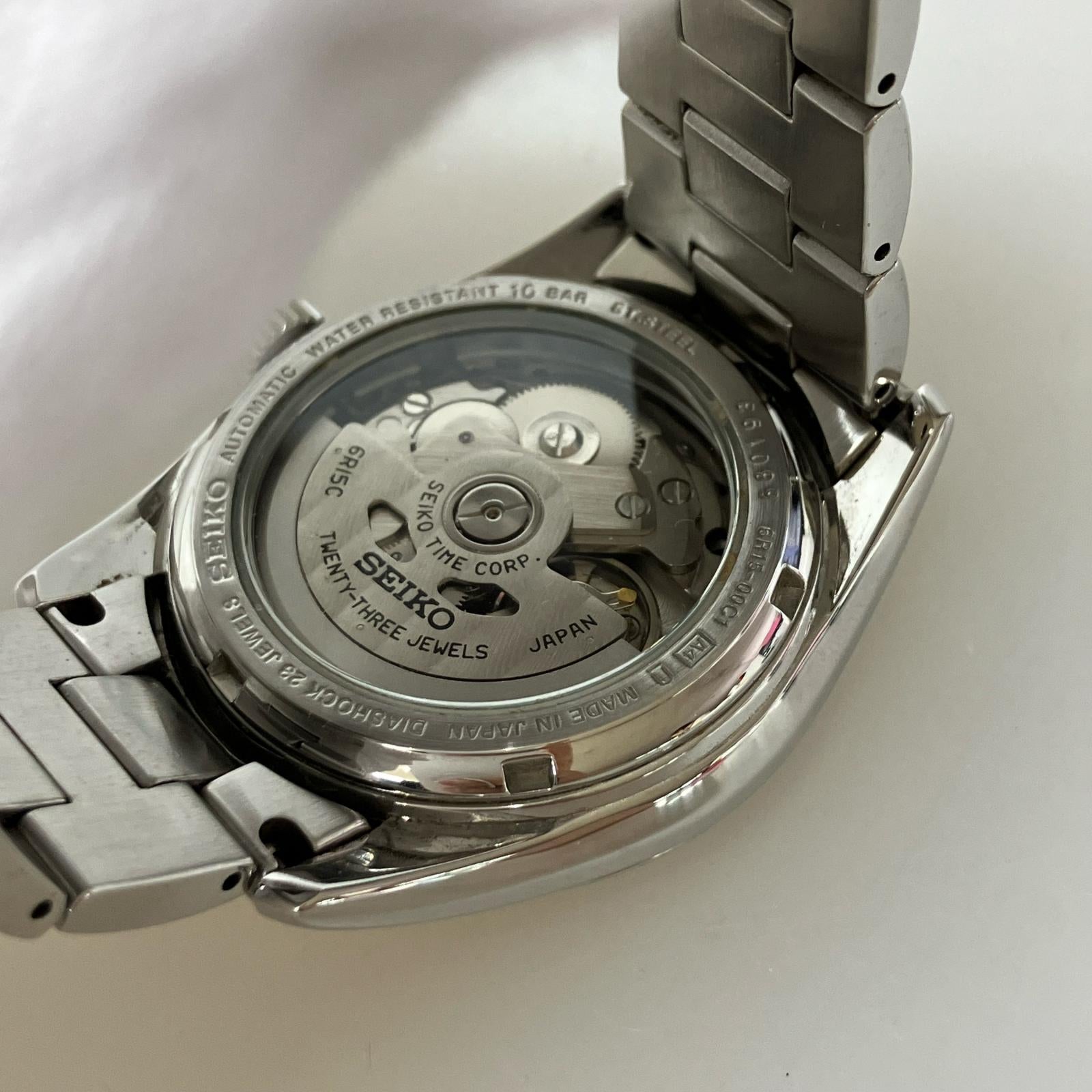 腕時計 6R15-00C1 メカニカル 裏スケルトン 自動巻き シルバー