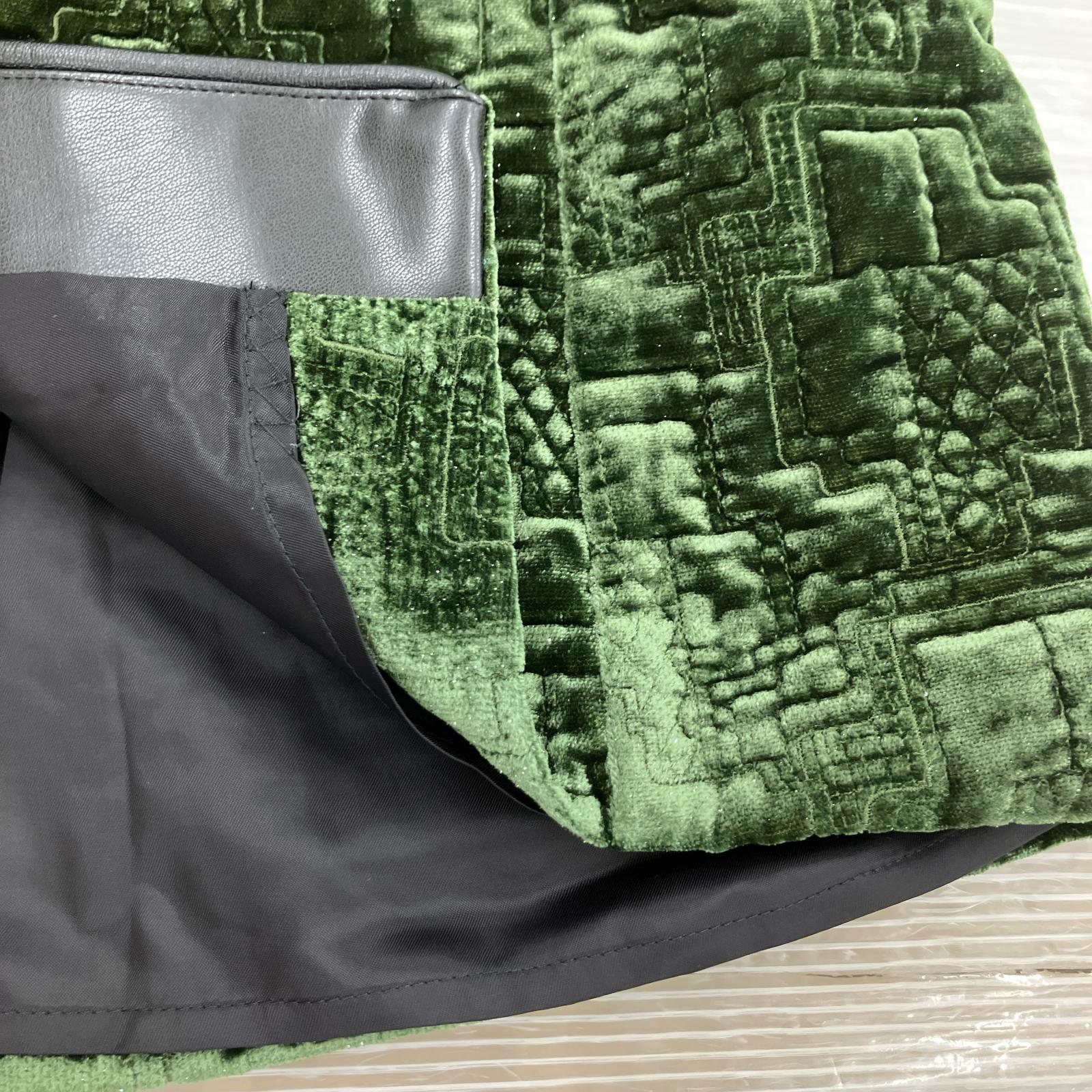 ロングスカート MURRAL Symbolic embroidery velvet skirt ベルベットスカート 1 グリーン