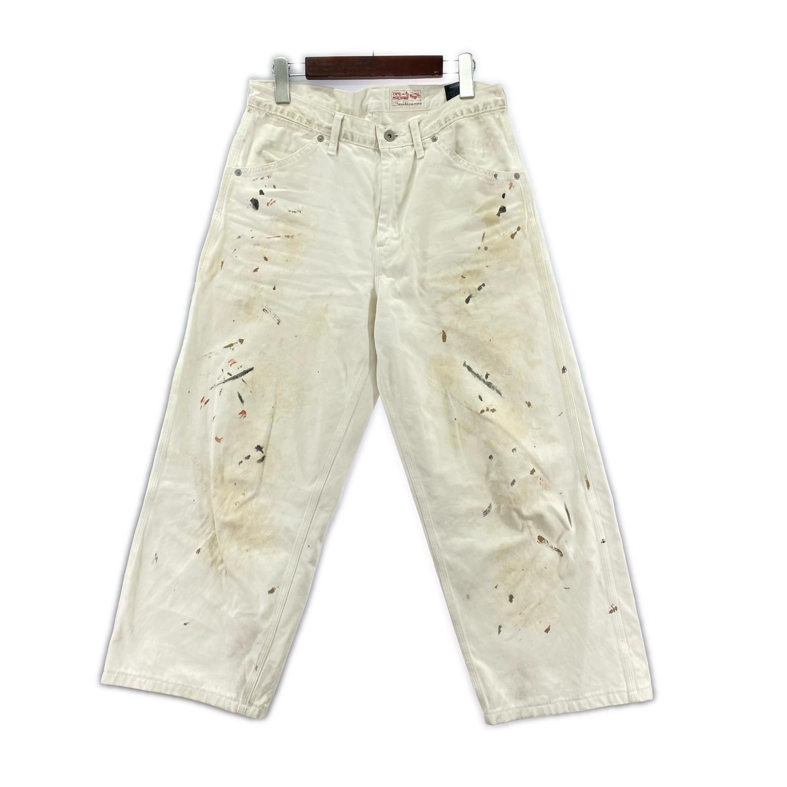 パンツ 6 ROKU timemachine PAINT PAINTER PANTS 27 ホワイト ホワイト