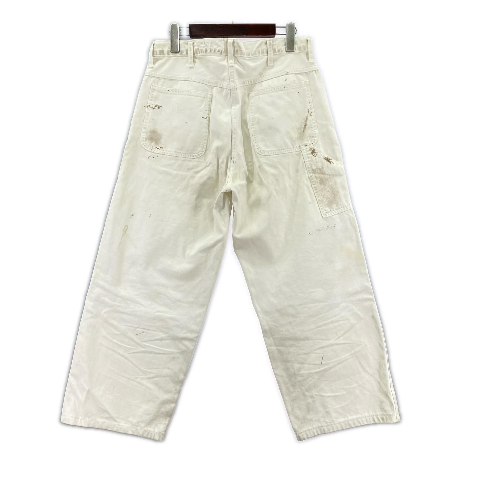 パンツ 6 ROKU timemachine PAINT PAINTER PANTS 27 ホワイト ホワイト