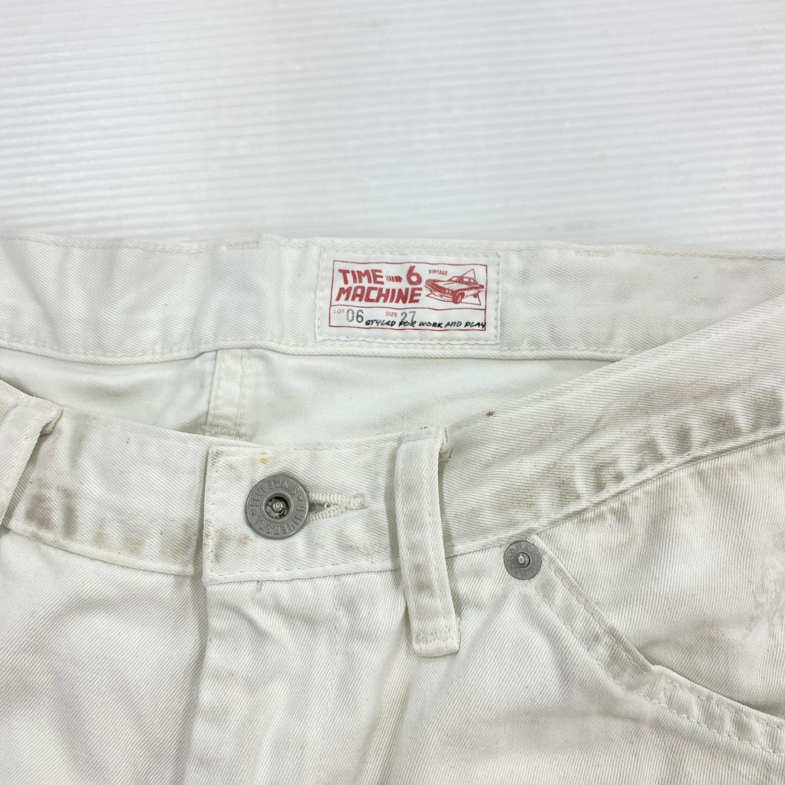 パンツ 6 ROKU timemachine PAINT PAINTER PANTS 27 ホワイト ホワイト